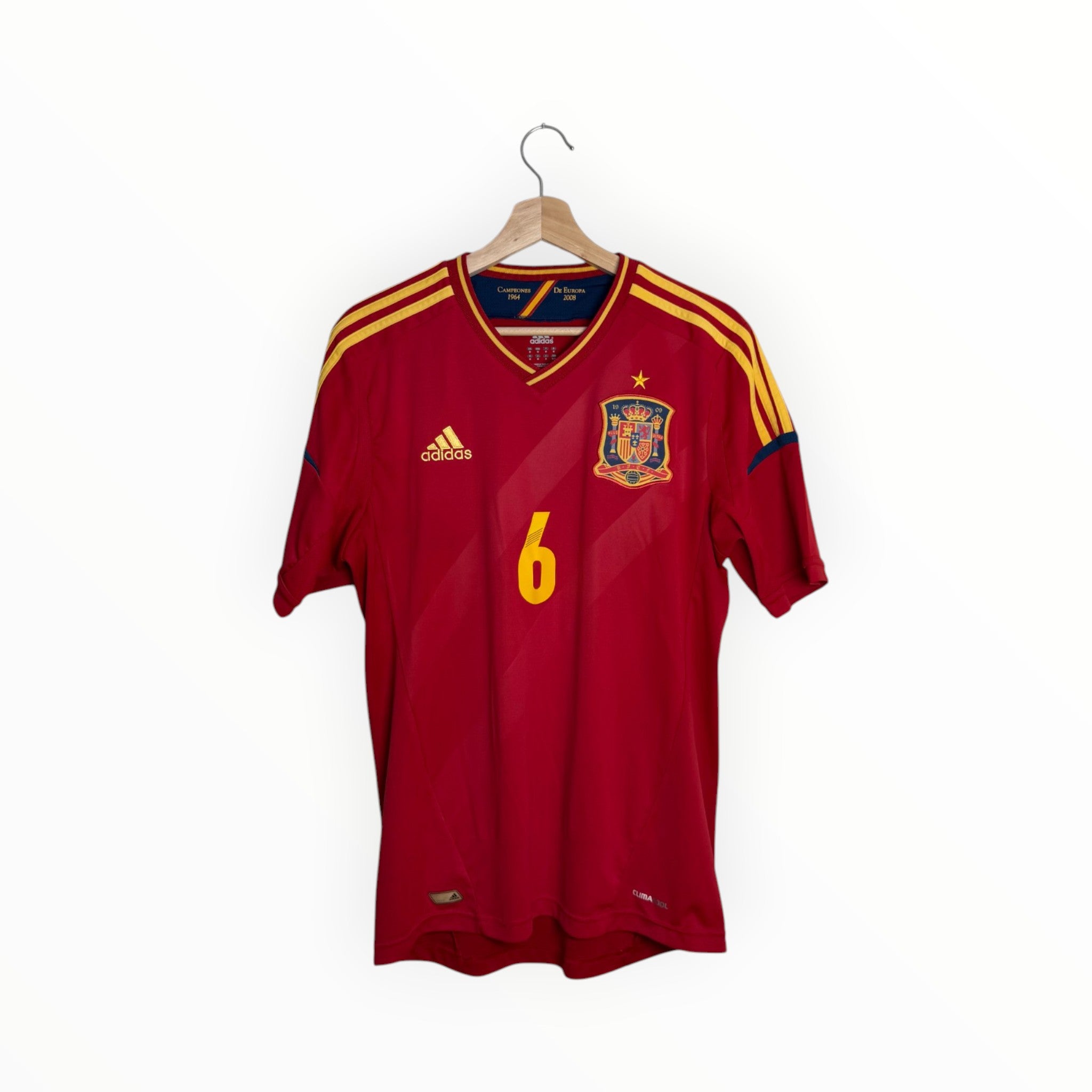 Adidas football shirt Spain number 6 red and yellow