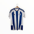 Adidas football shirt blue and white stripes hjk