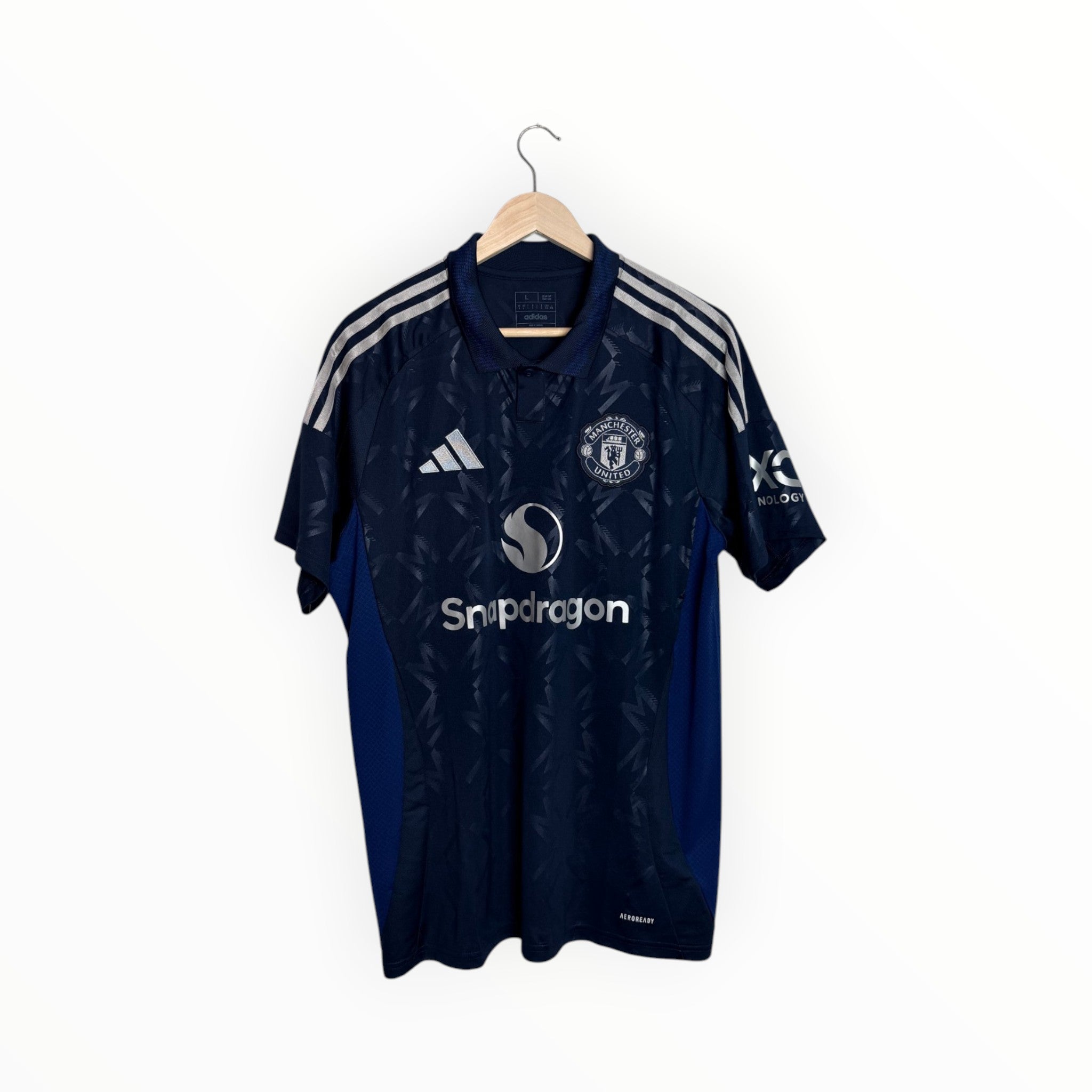 Adidas football shirt snapdragon silver and navy