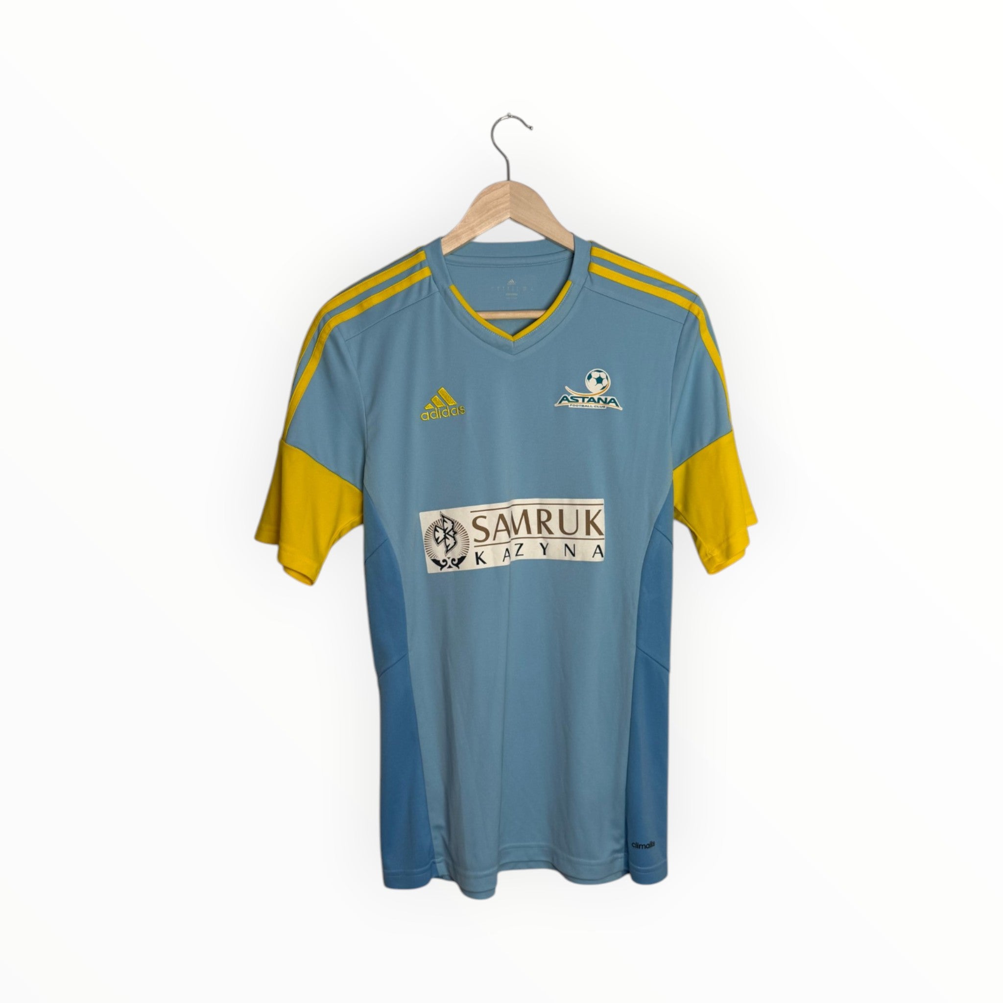Adidas match worn shirt blue astana