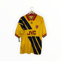 Arsenal adidas football shirt yellow and navy stripes jvc