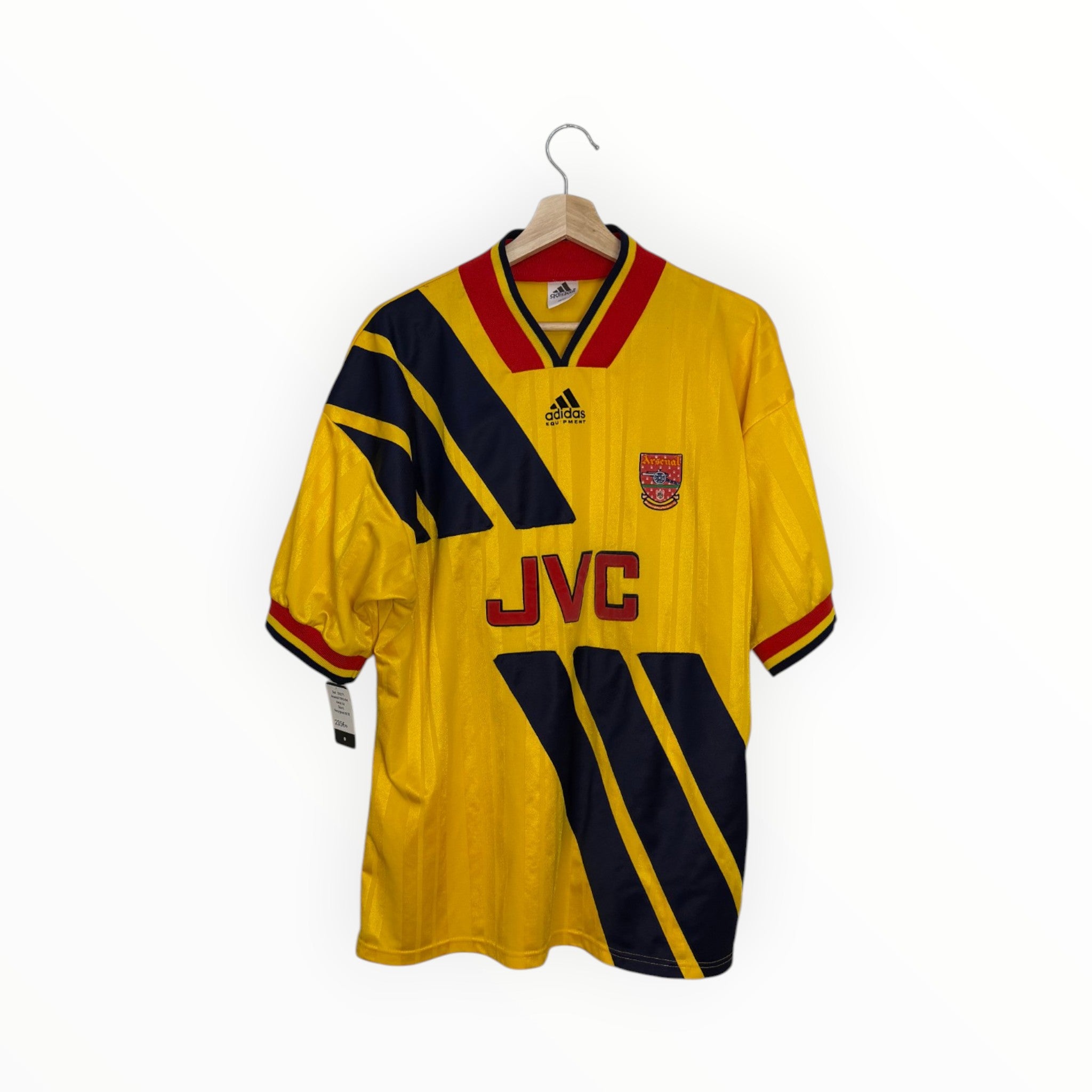 Arsenal adidas football shirt yellow and navy stripes jvc