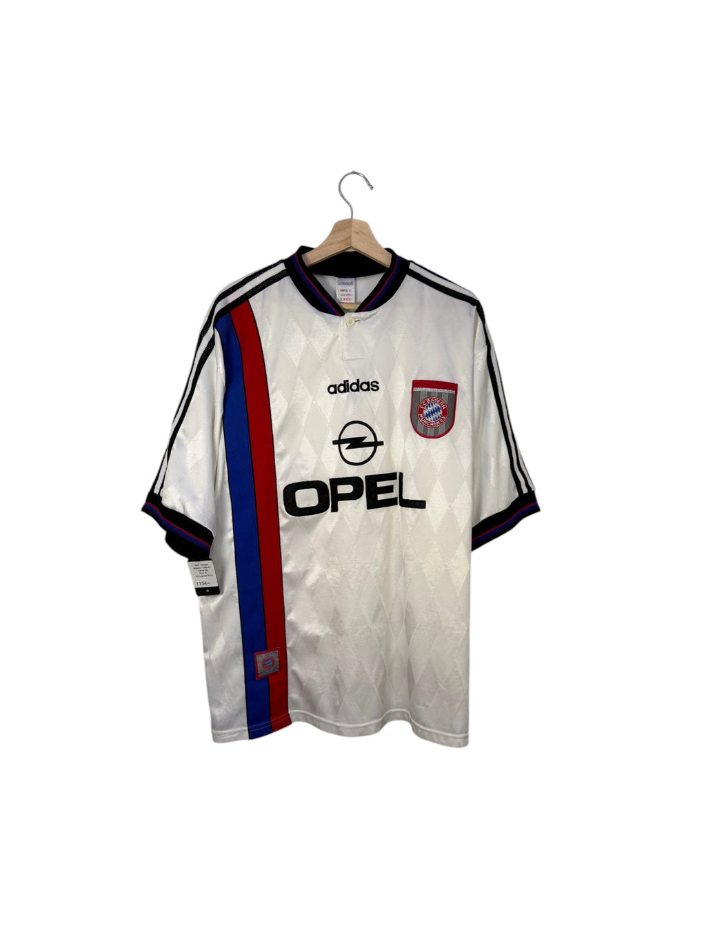 BAYERN MUNICH WHITE AND BLACK FOOTBALL SHIRT OPEL