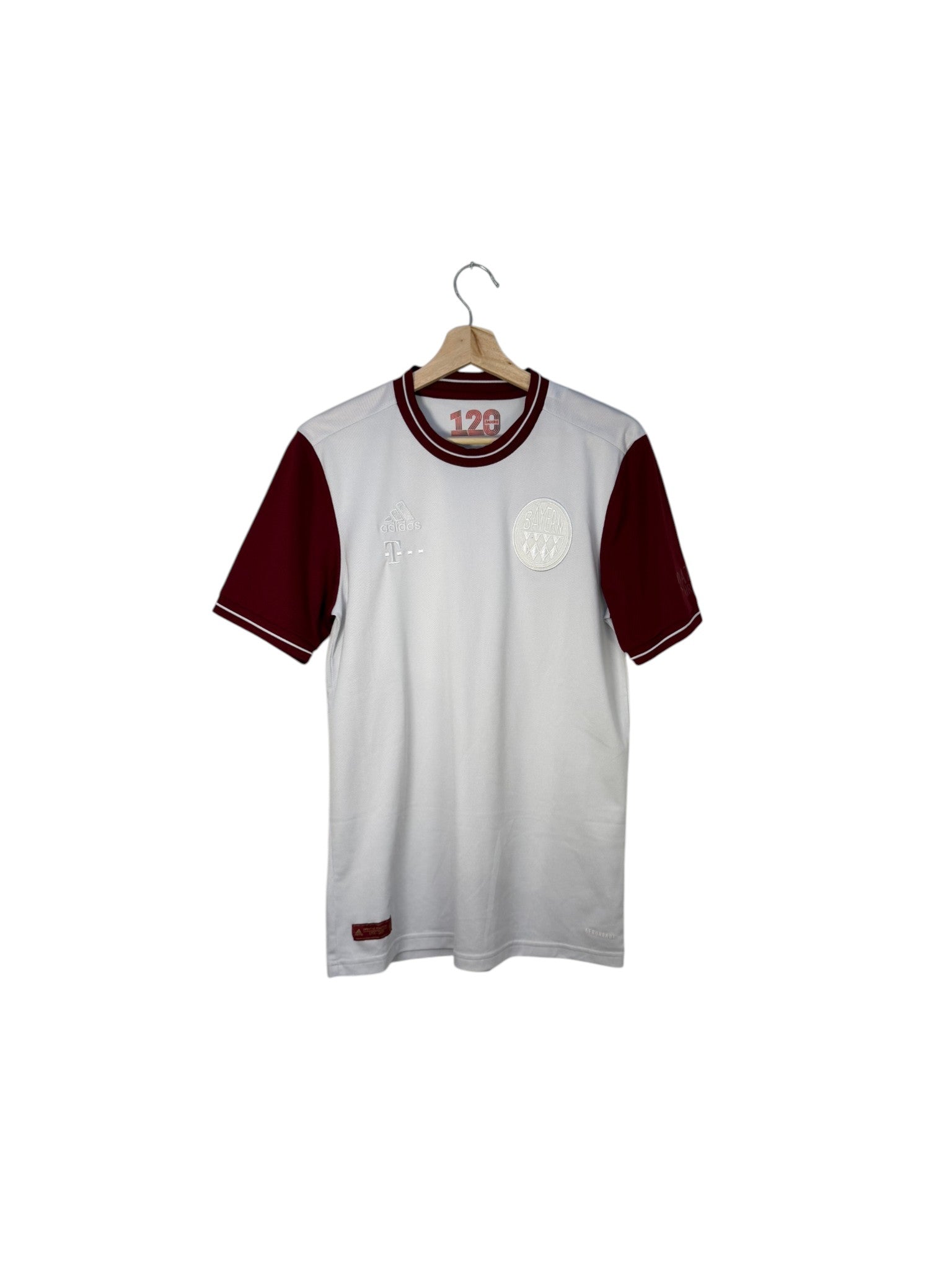Bayern munich white and bordeaux football shirt