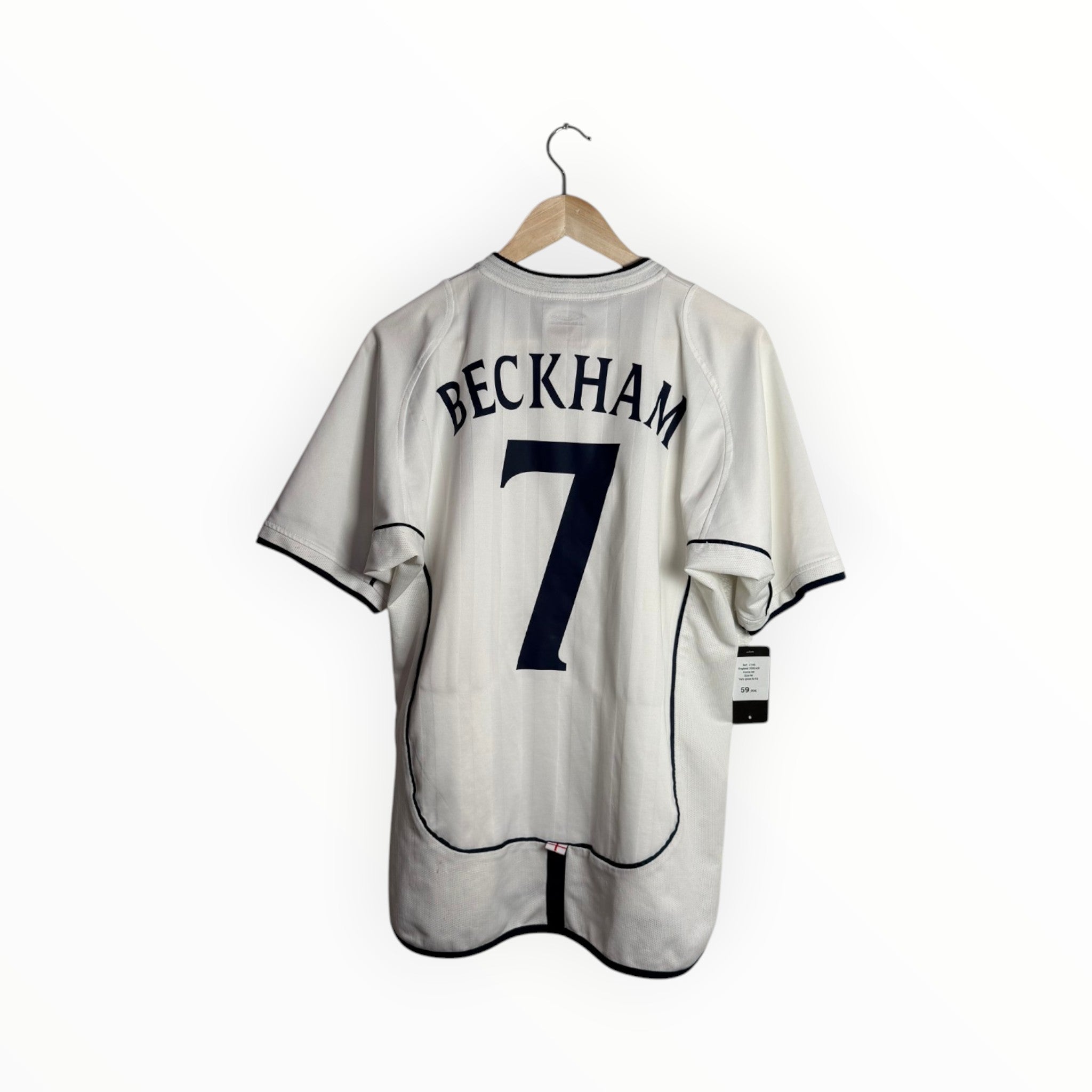 Beckham football jersey england white and navy