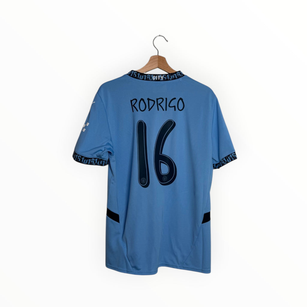 Blue football shirt Rodrigo number 16
