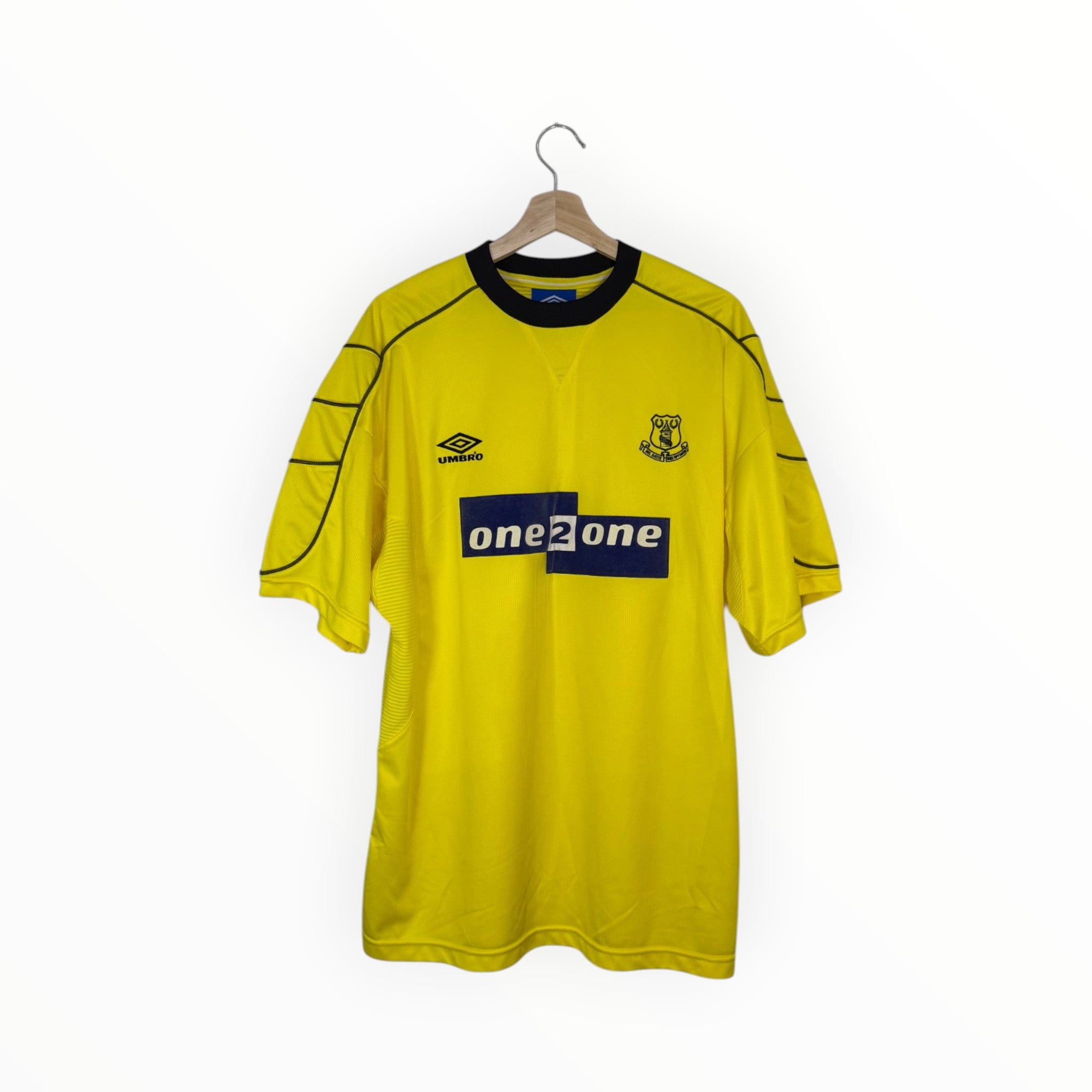 Everton yellow football shirt umbro one2one