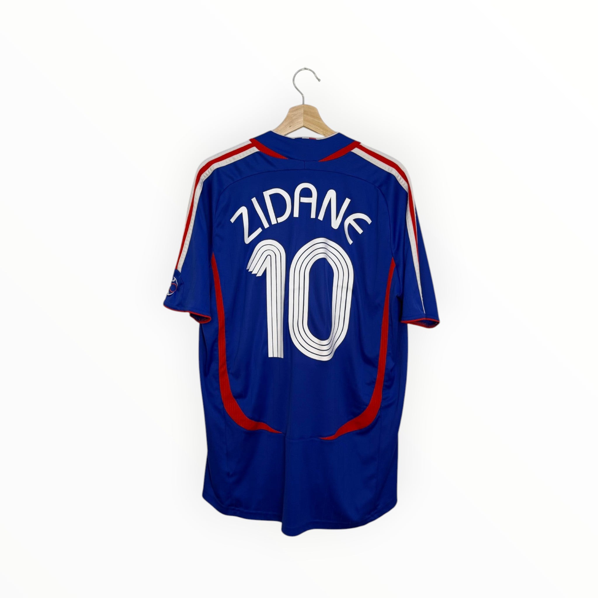 France Zidane football shirt blue and red