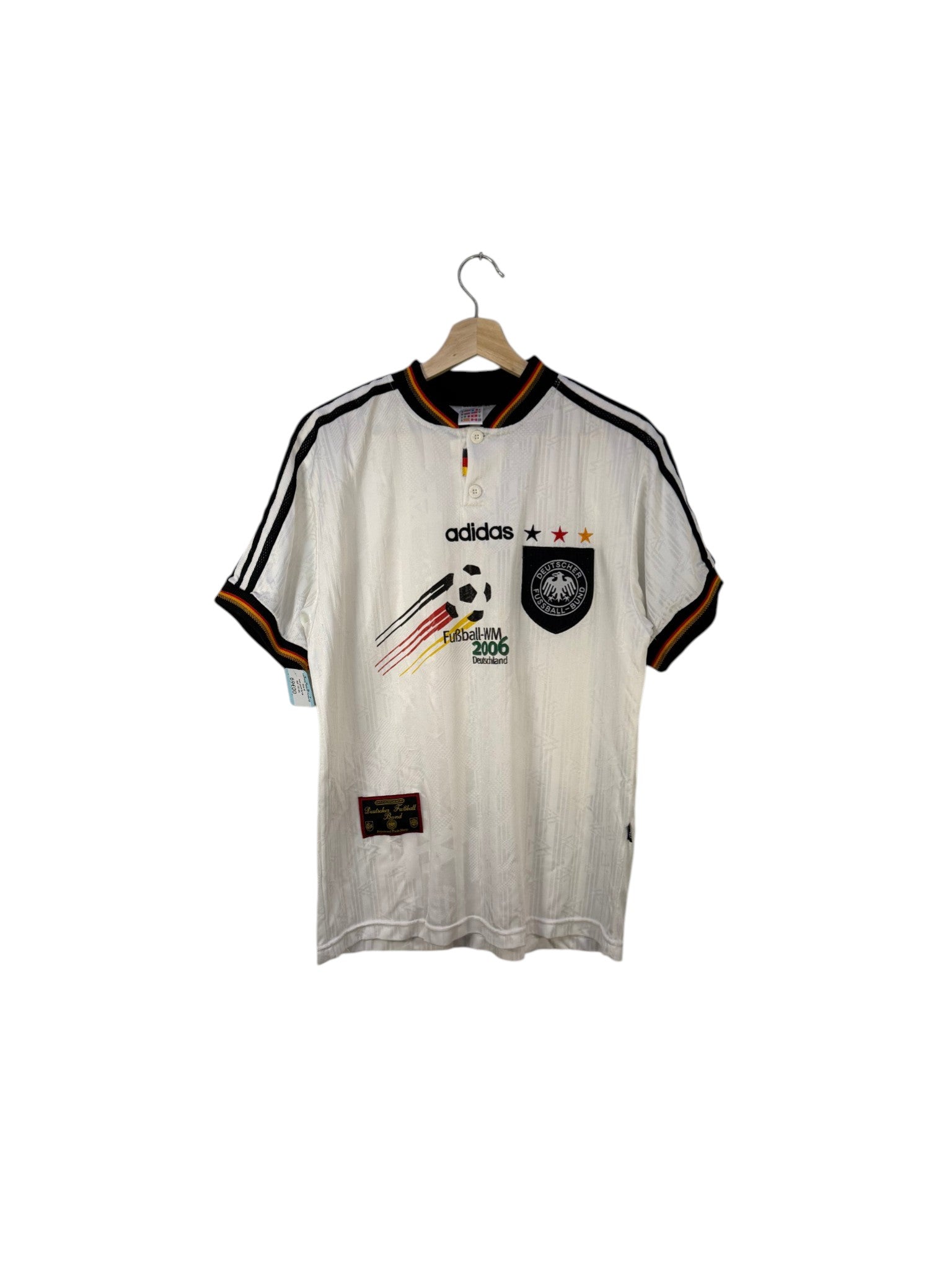 Germany football shirt white adidas black collar