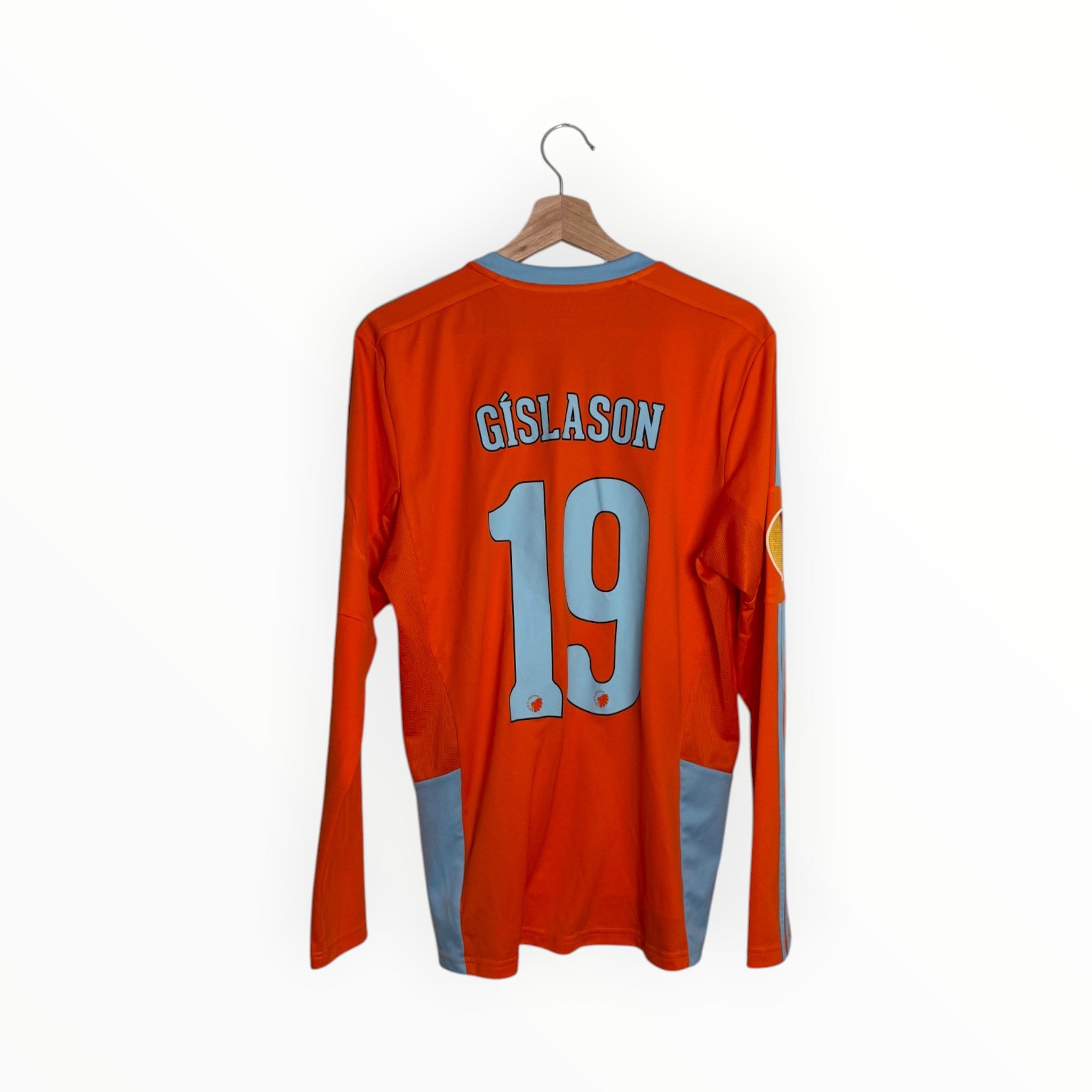 Gislason match worn jersey Copenhagen orange and blue