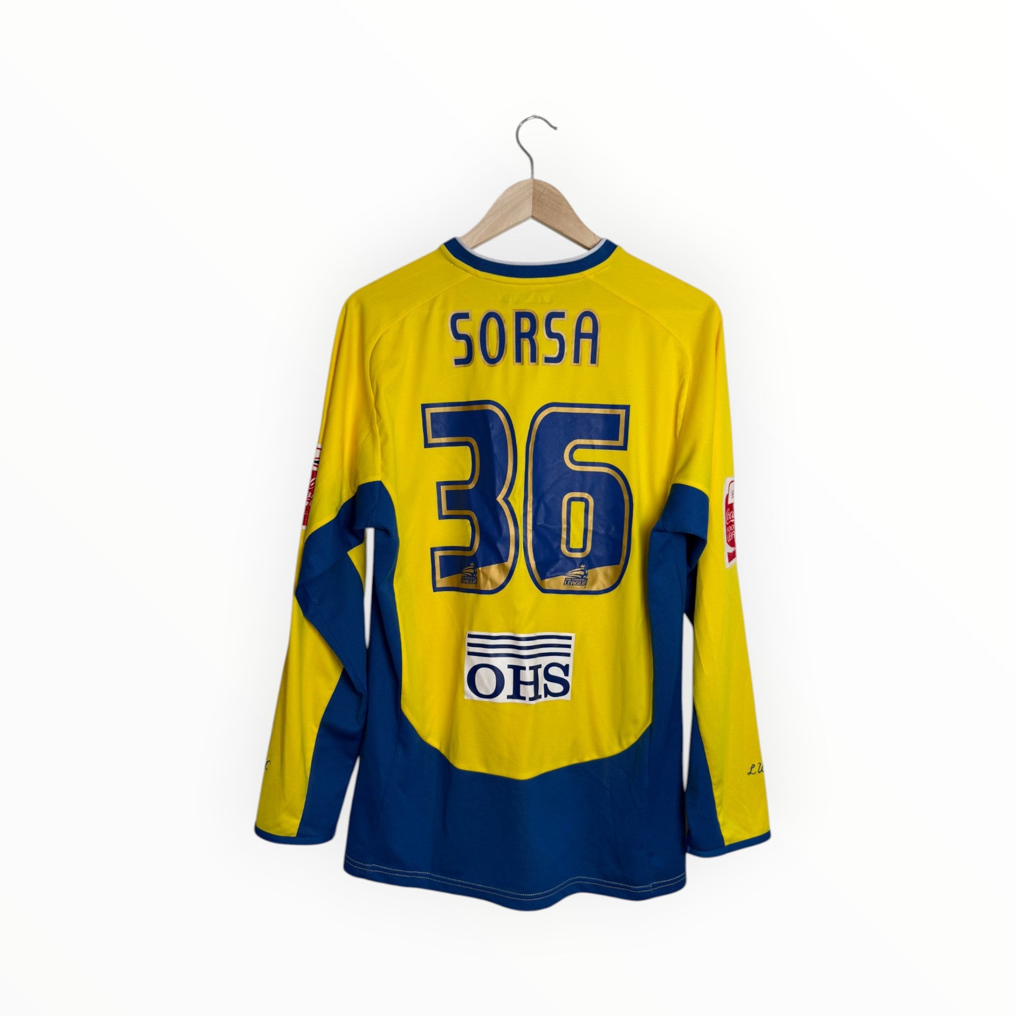 Prepared shirt Leeds 2007-08 Home kit L/S Sorsa, Size M, Very good 8/10