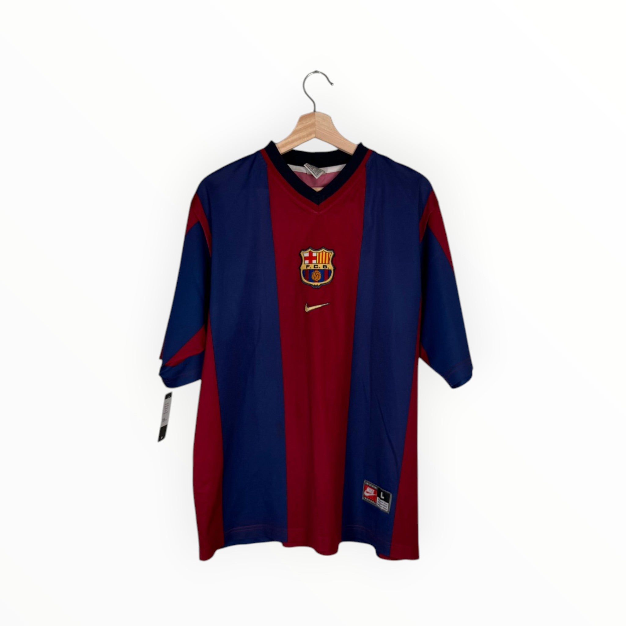 Barcelona 1998-99 Home kit Rivaldo, Size L, Very good 8/10