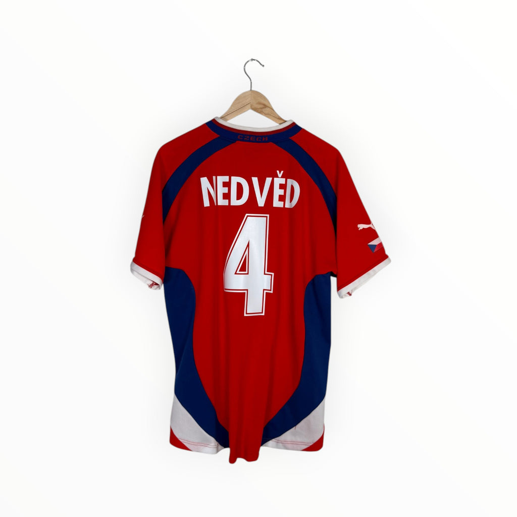 Czech Republic 2000-01 Home kit Nedved, Size XL, Very good 8/10