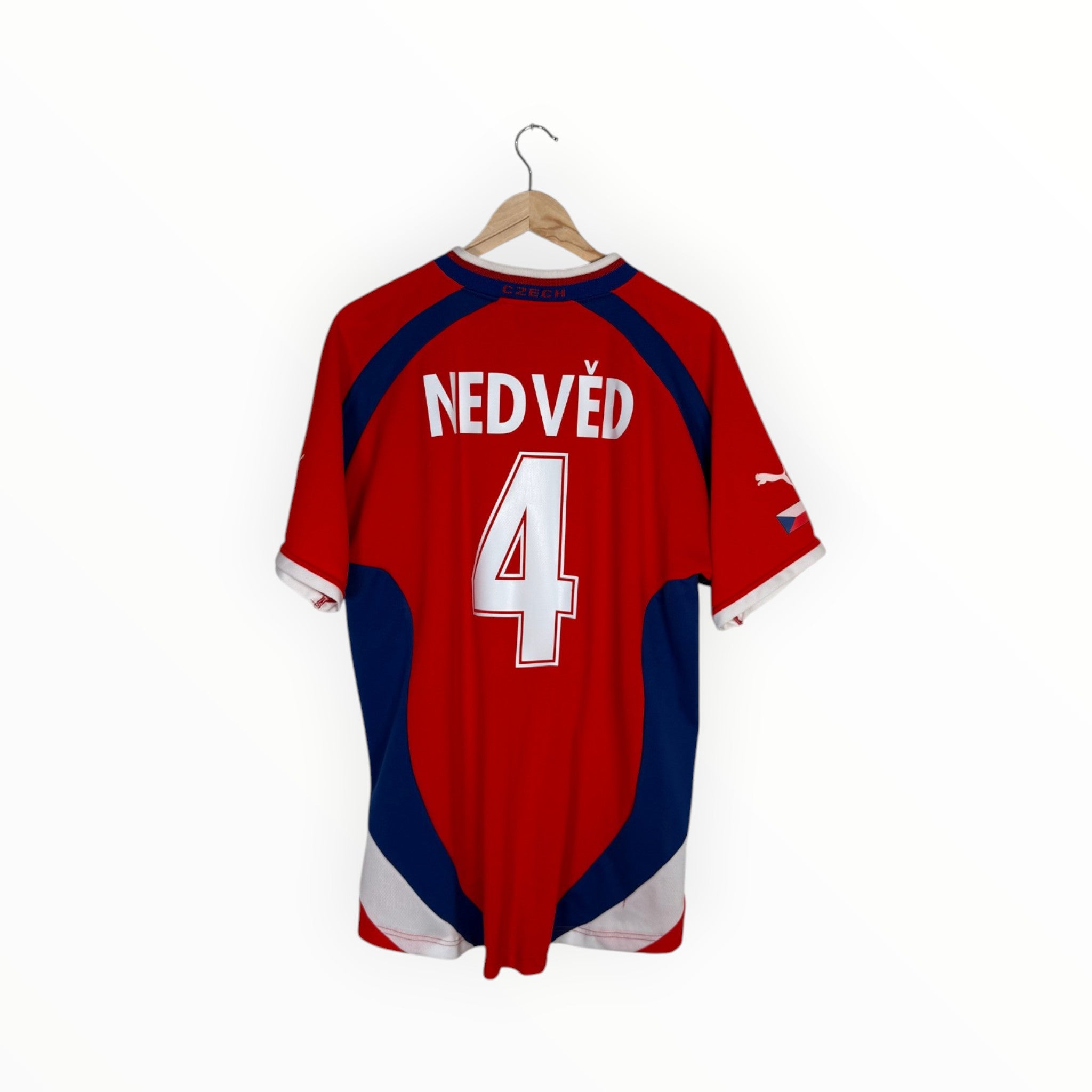 Czech Republic 2000-01 Home kit Nedved, Size XL, Very good 8/10