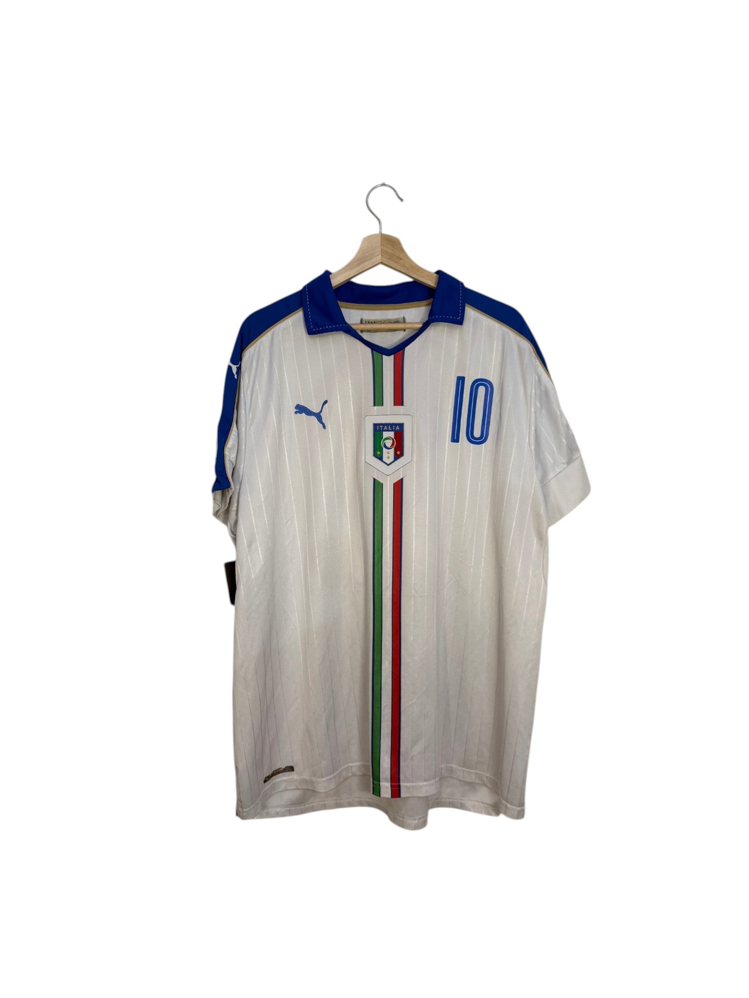 Italy white and blue football shirt puma