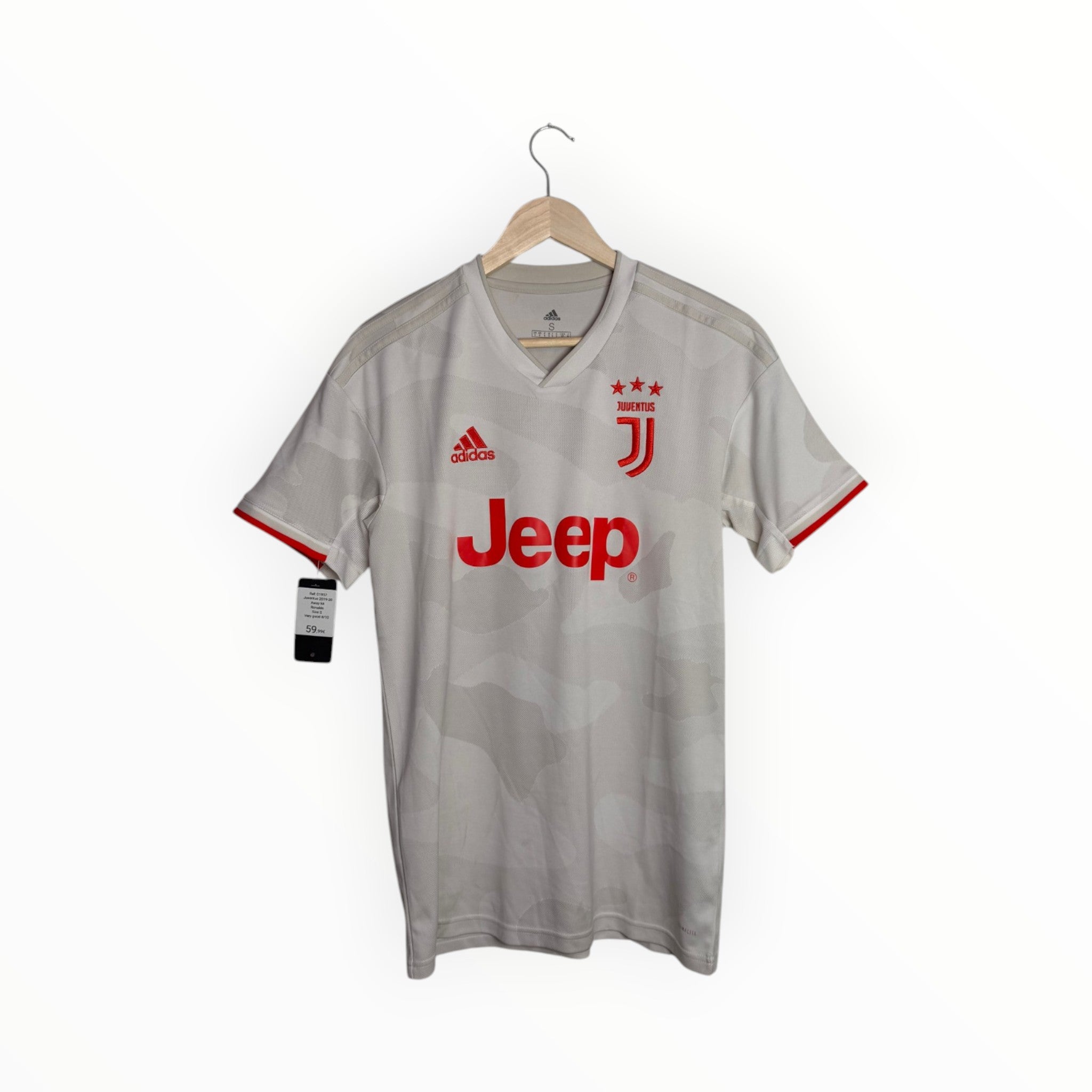 Juventus football shirt grey and red adidas