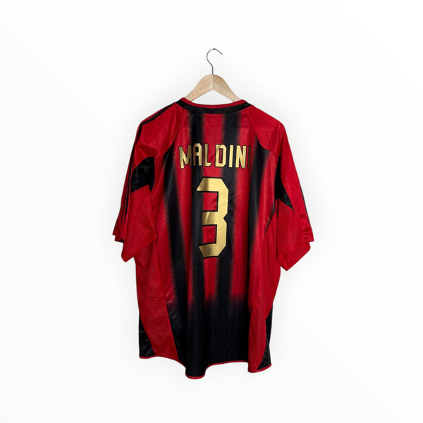 Maldini football shirt ac milan red and black