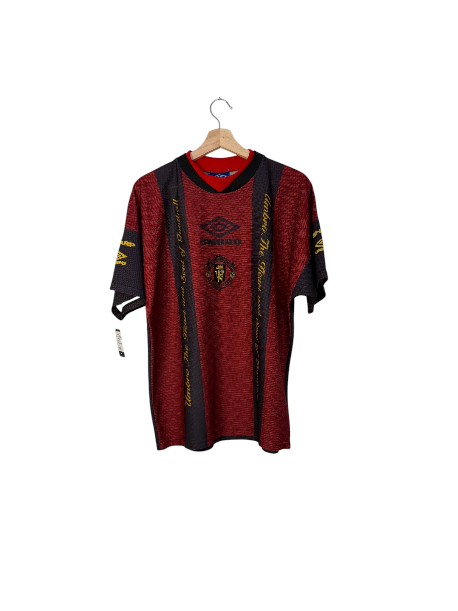 Manchester united football shirt red and black