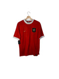 Manchester united red football shirt white collar