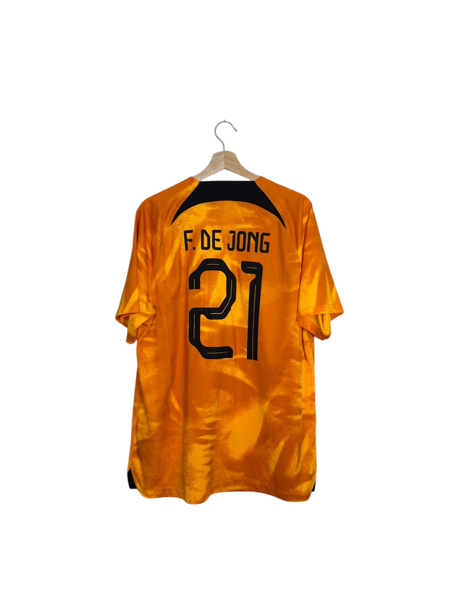 Netherland football shirt orange and black de jong