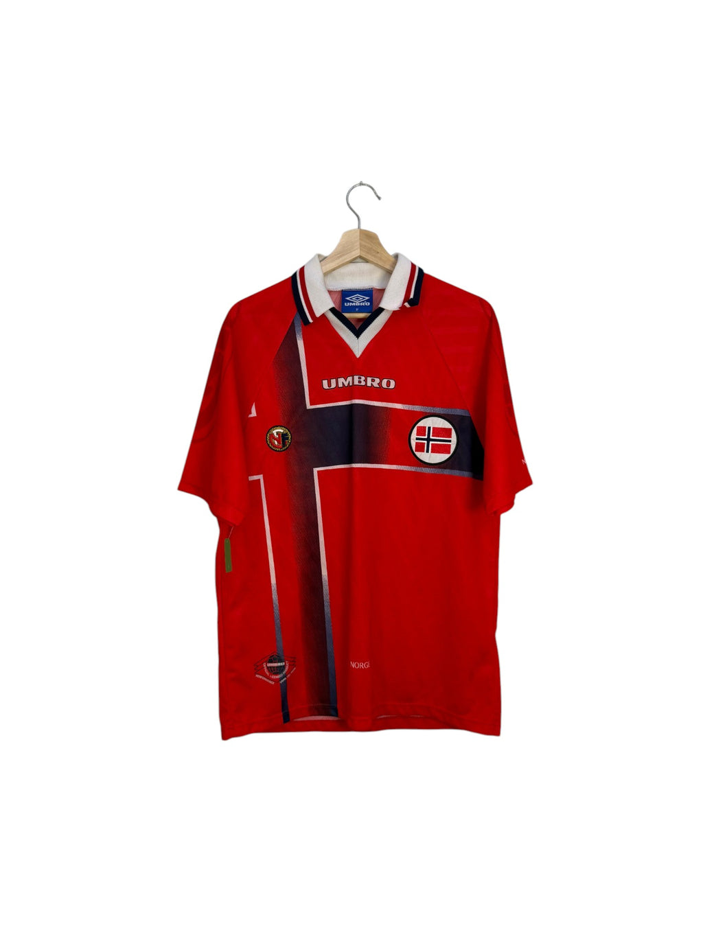 Norway football shirt umbro red with cross