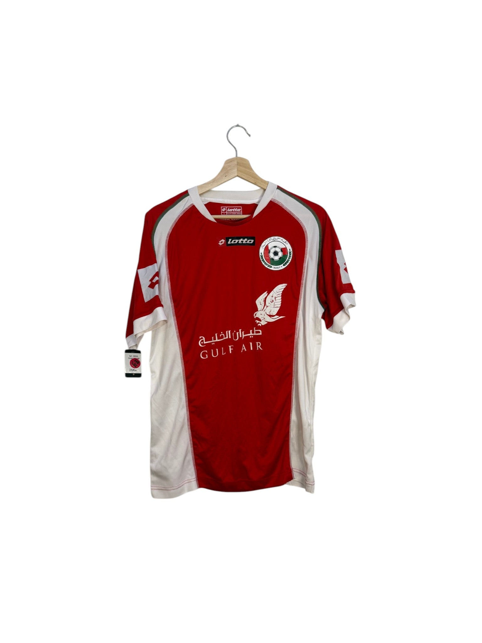 Oman football shirt loto gulf air red and white