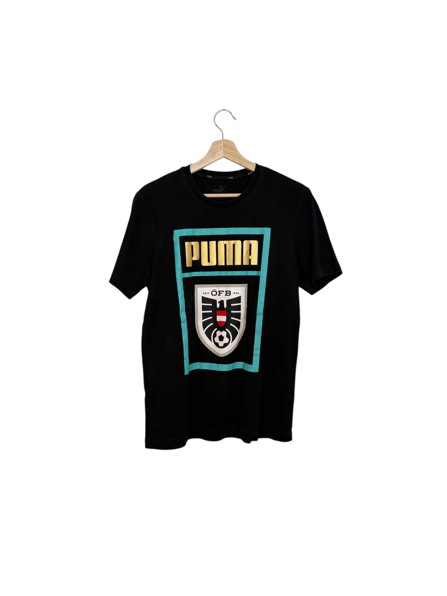 Puma tee austria black and gold