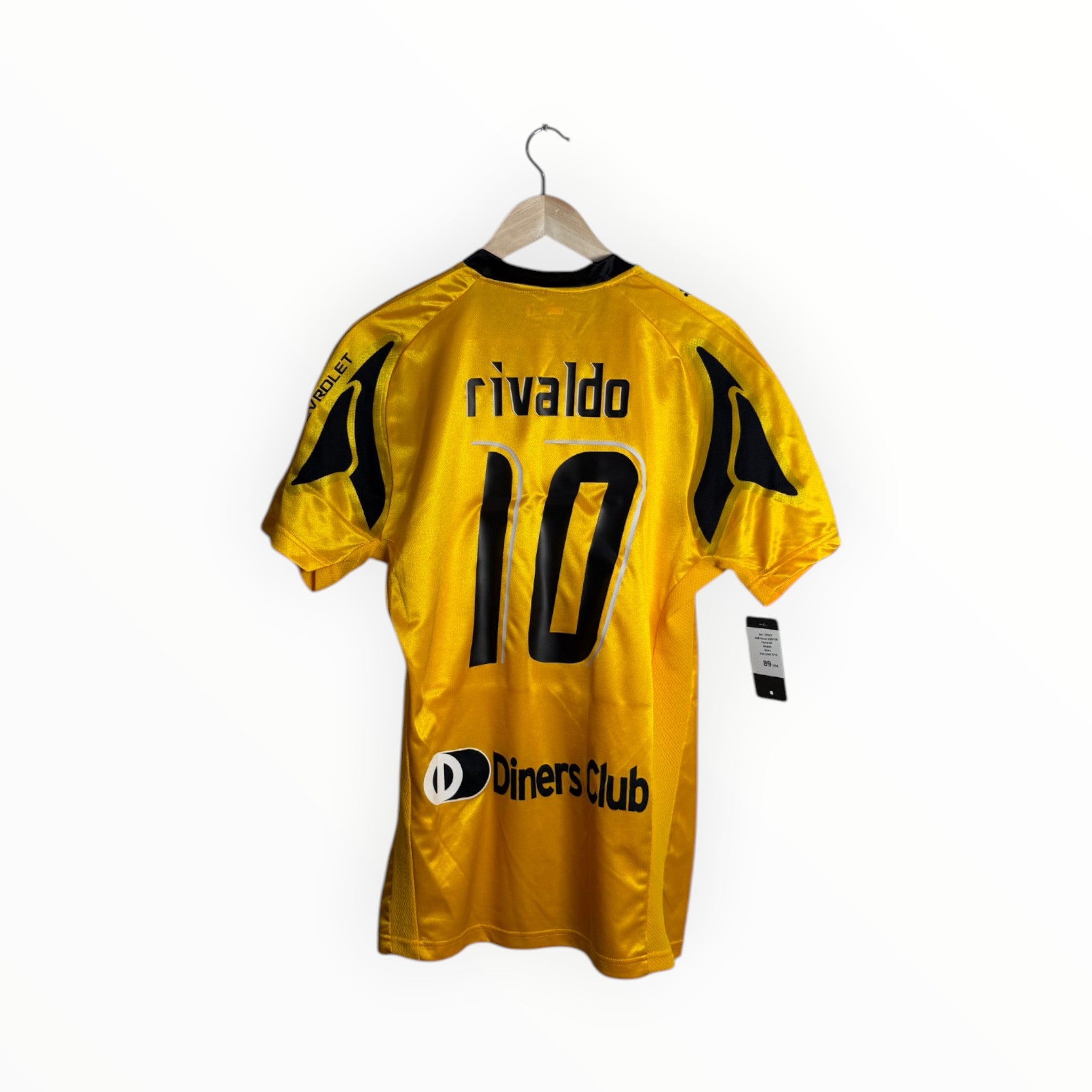 Rivaldo football shirt aek Athen yellow and black