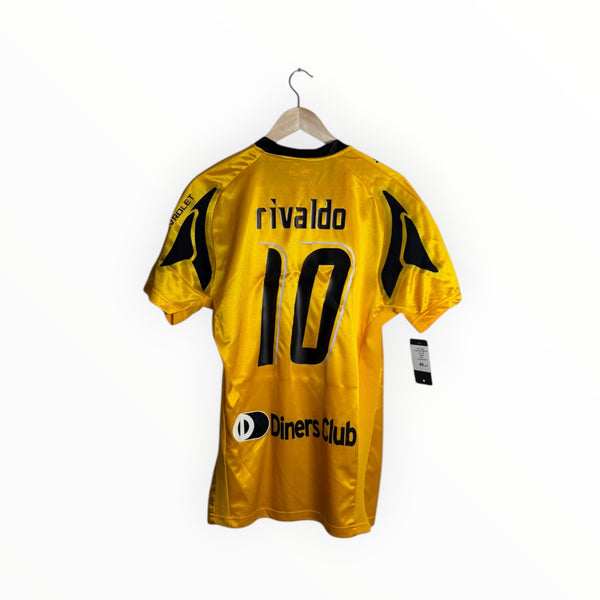 Rivaldo football shirt aek Athen yellow and black