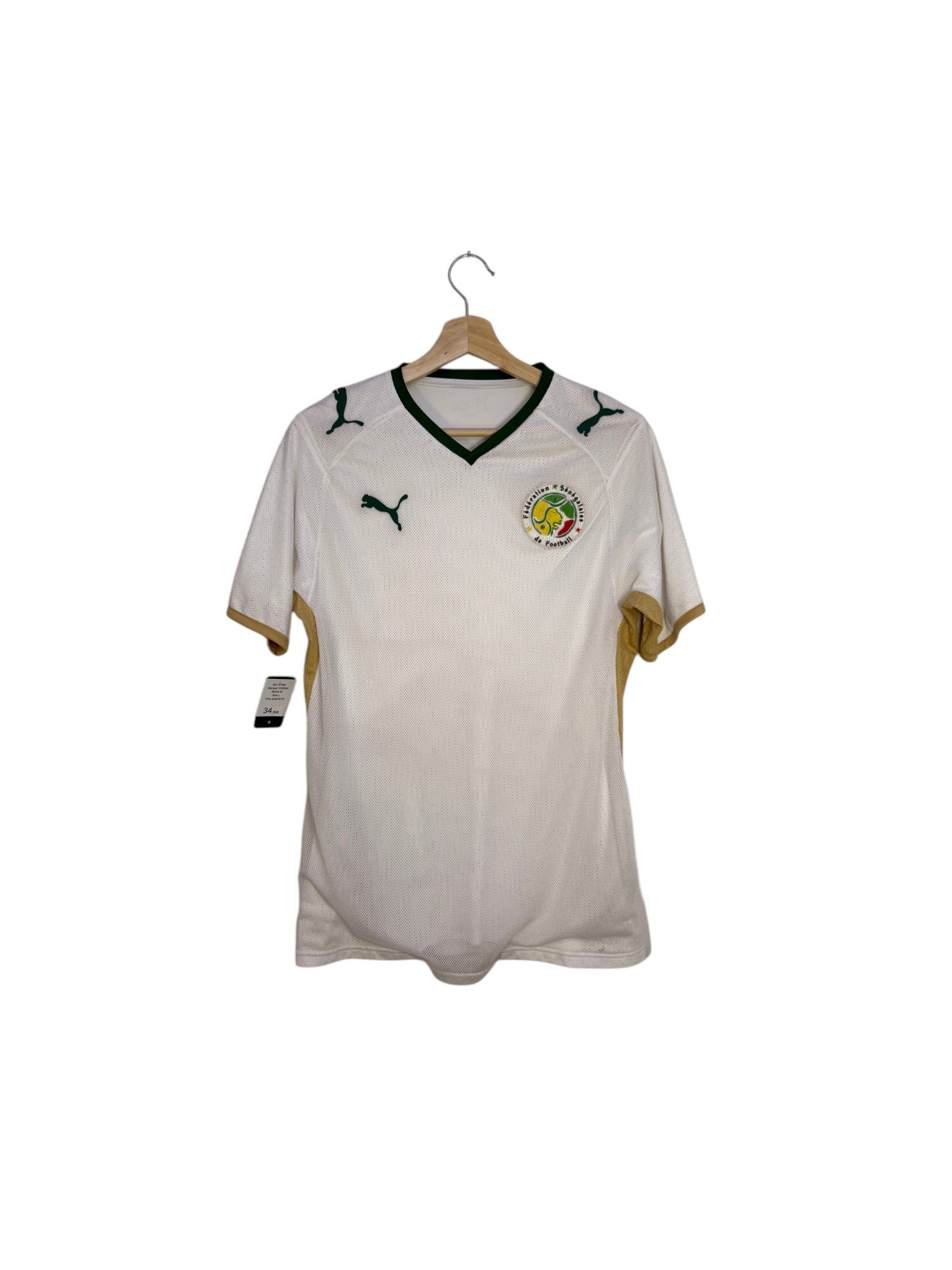 Senegal white and green football shirt