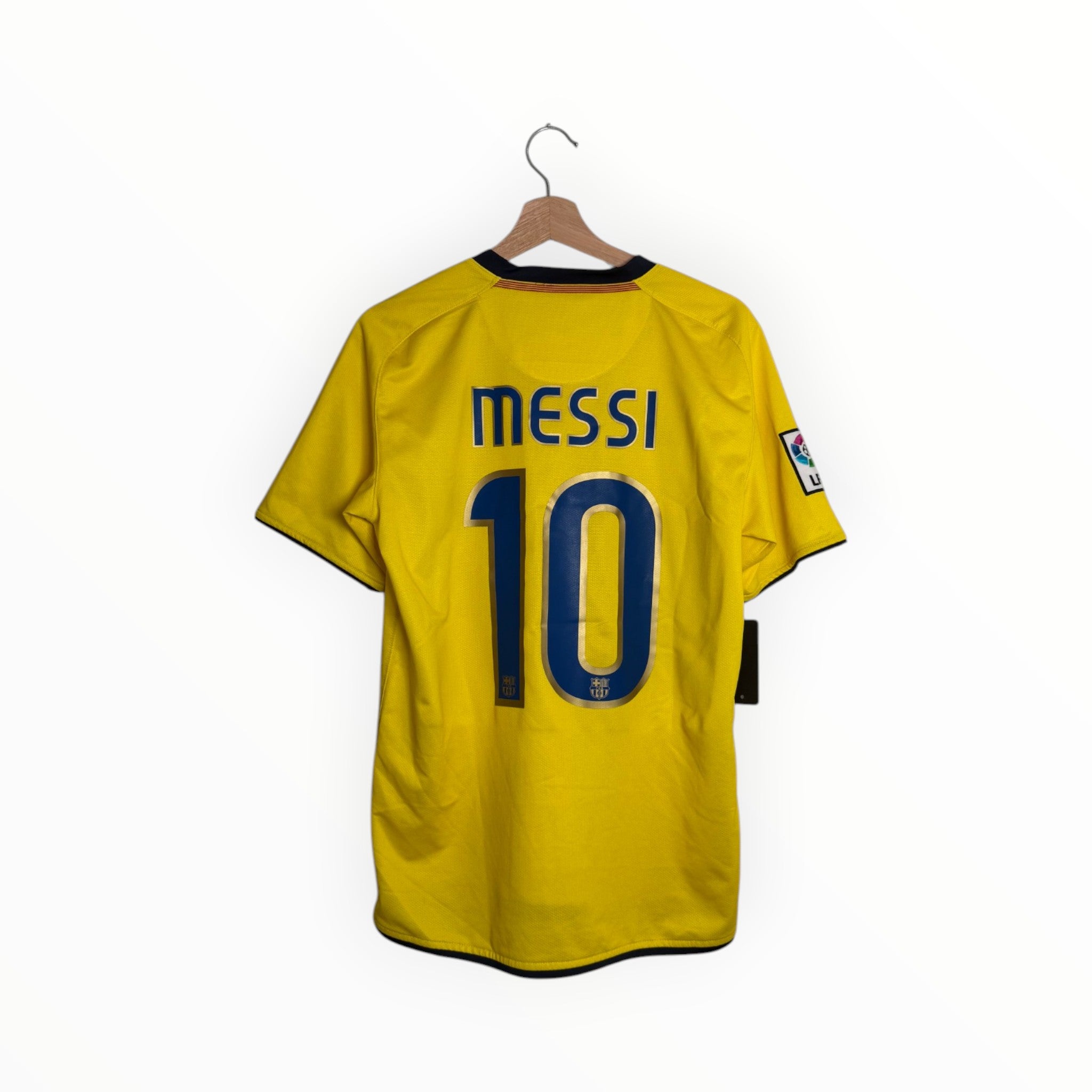 Yellow football shirt Lionel Messi number 10