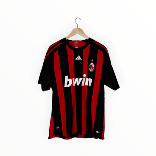 ac milan vintage jersey adidas 2008-2009 home kit bwin 
