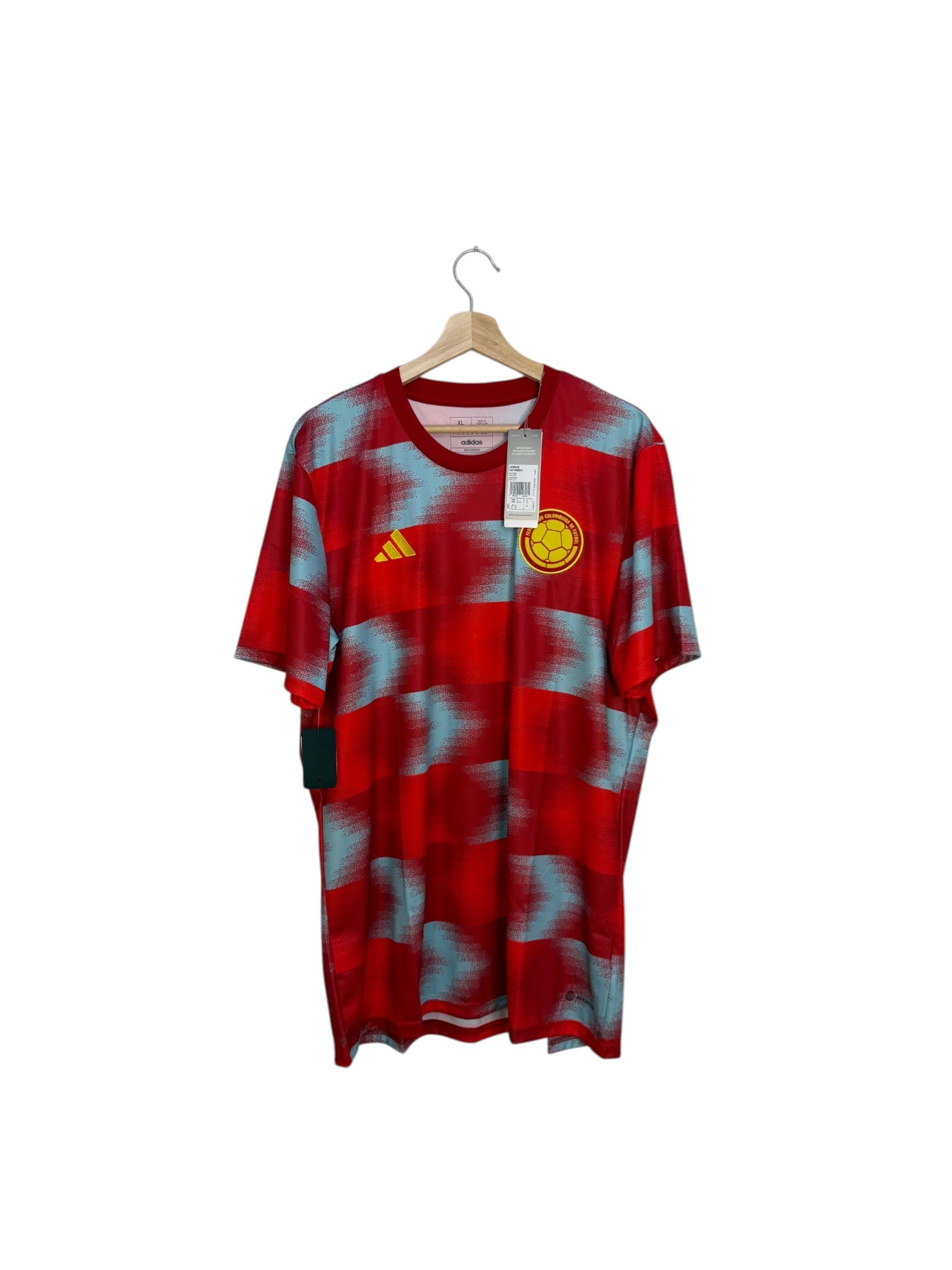 adidas colombia red and blue football shirt