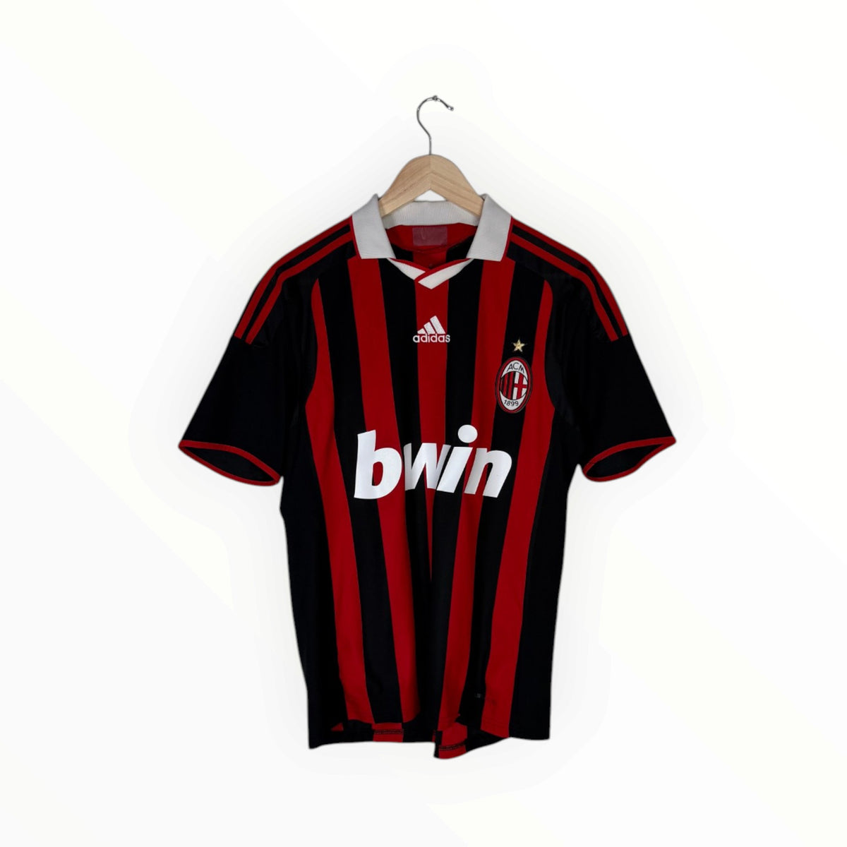 adidas football jersey ac milan 2009-10 home kit bwin