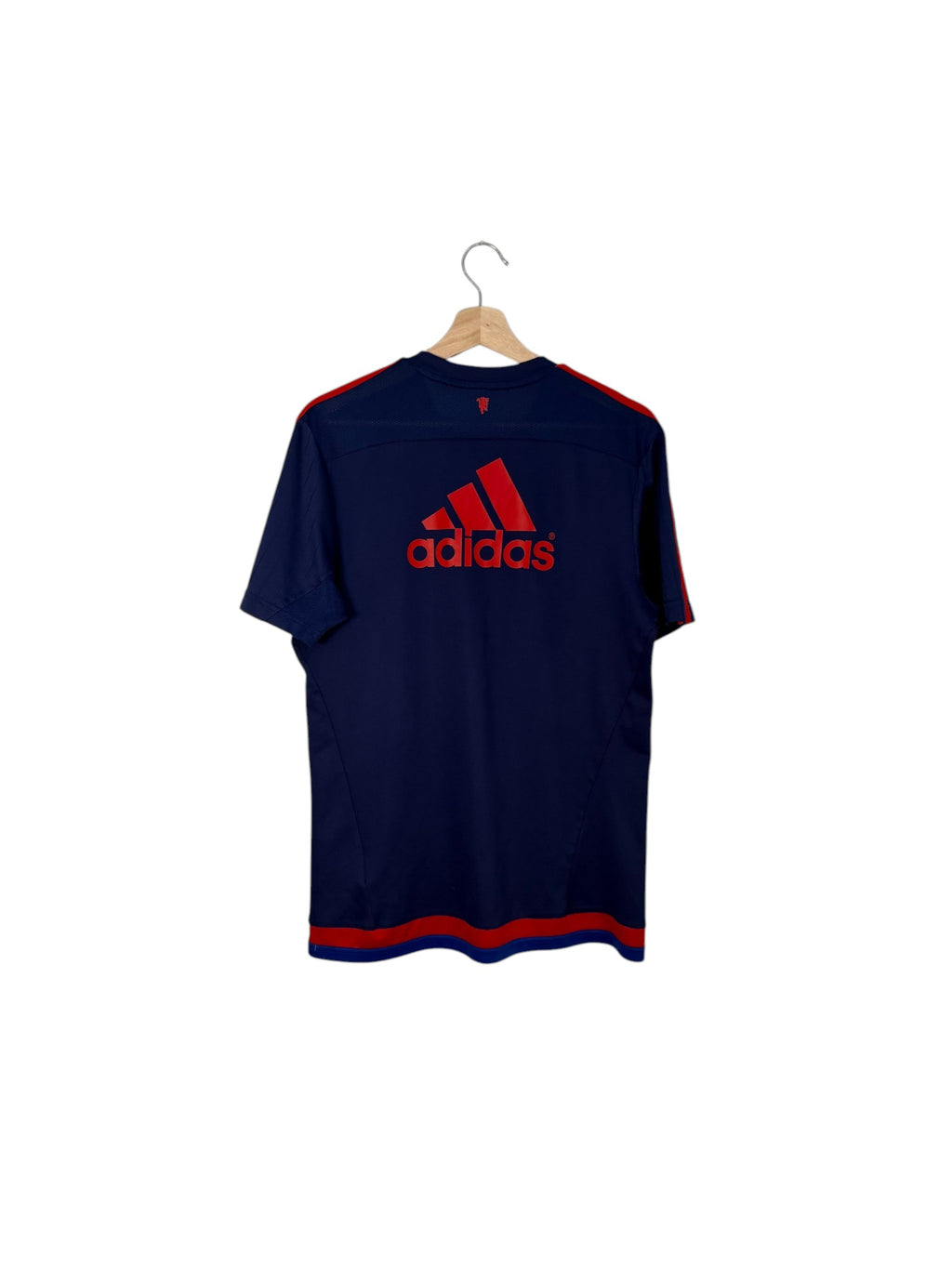 adidas football shirt manchester united navy with red logo