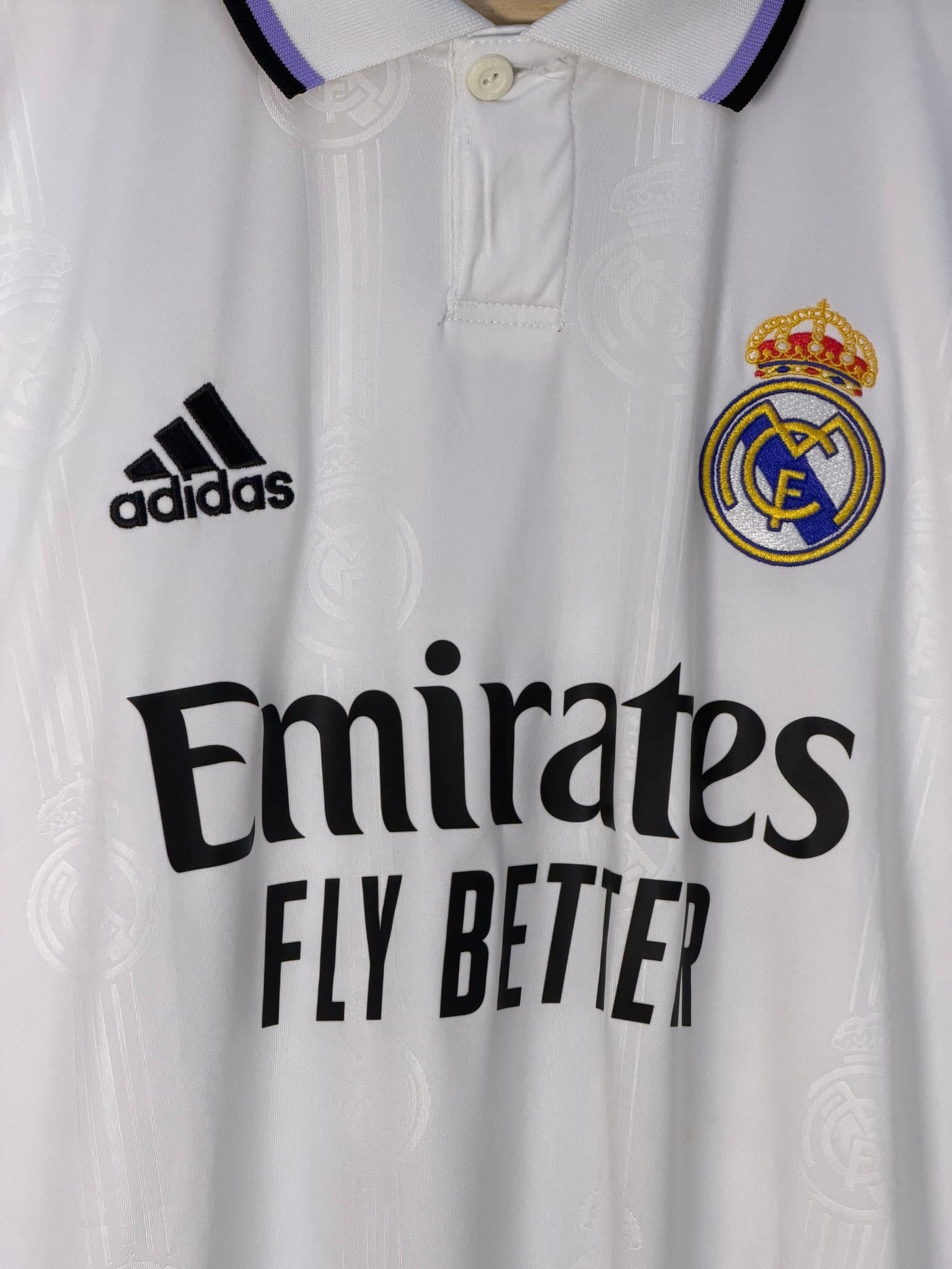 adidas real madrid emirates fly better polo collar