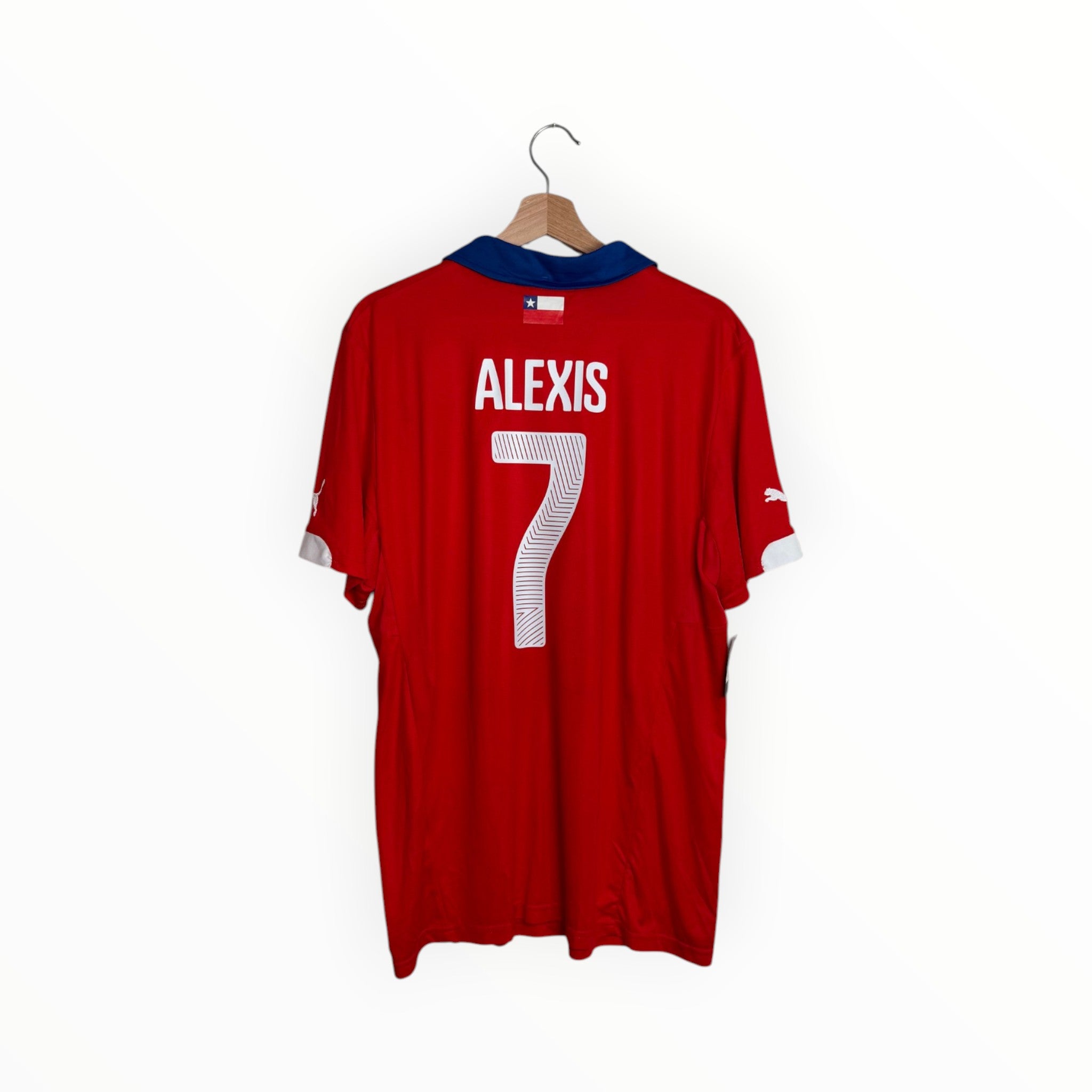 alexis football shirt chile red and blue