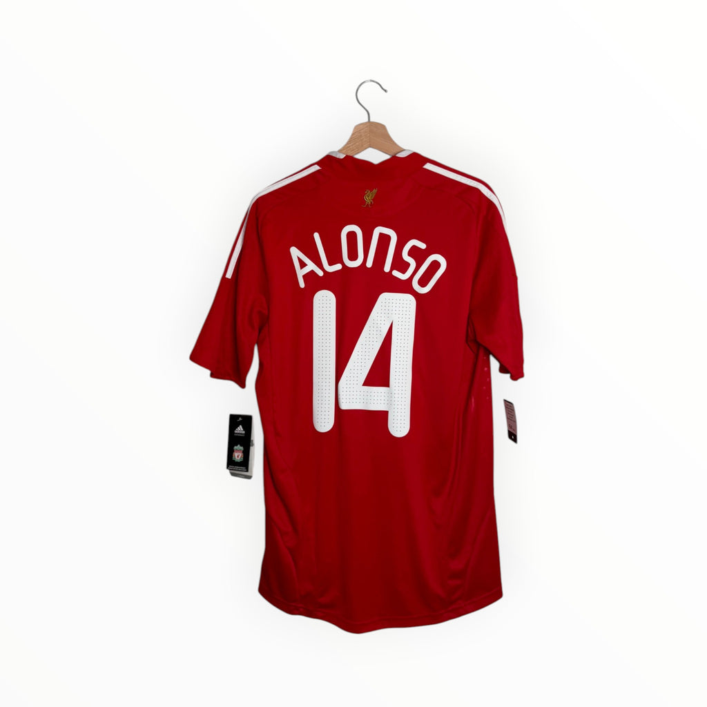 alonso football shirt liverpool ed and white