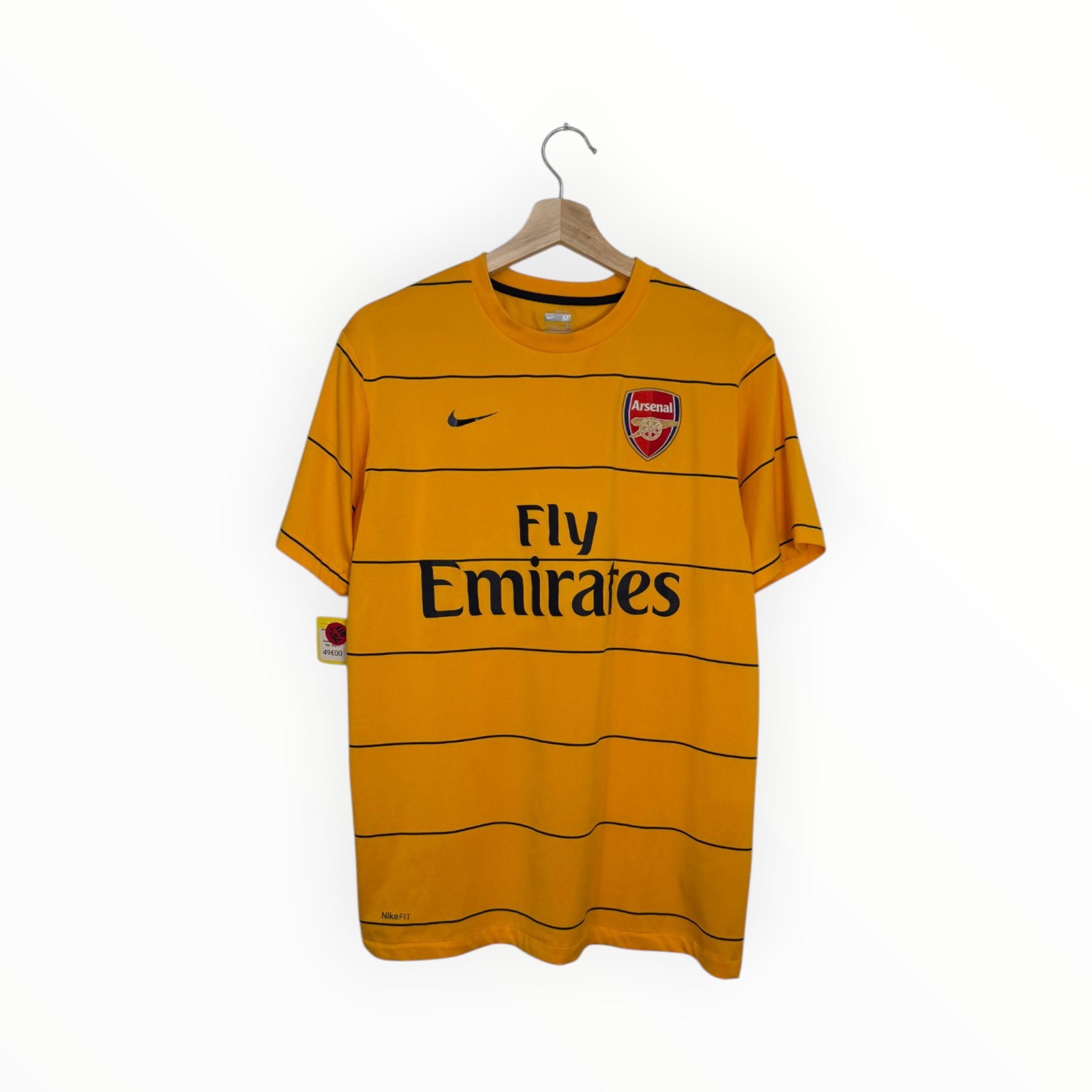 arsenal football shirt yellow fly emirates