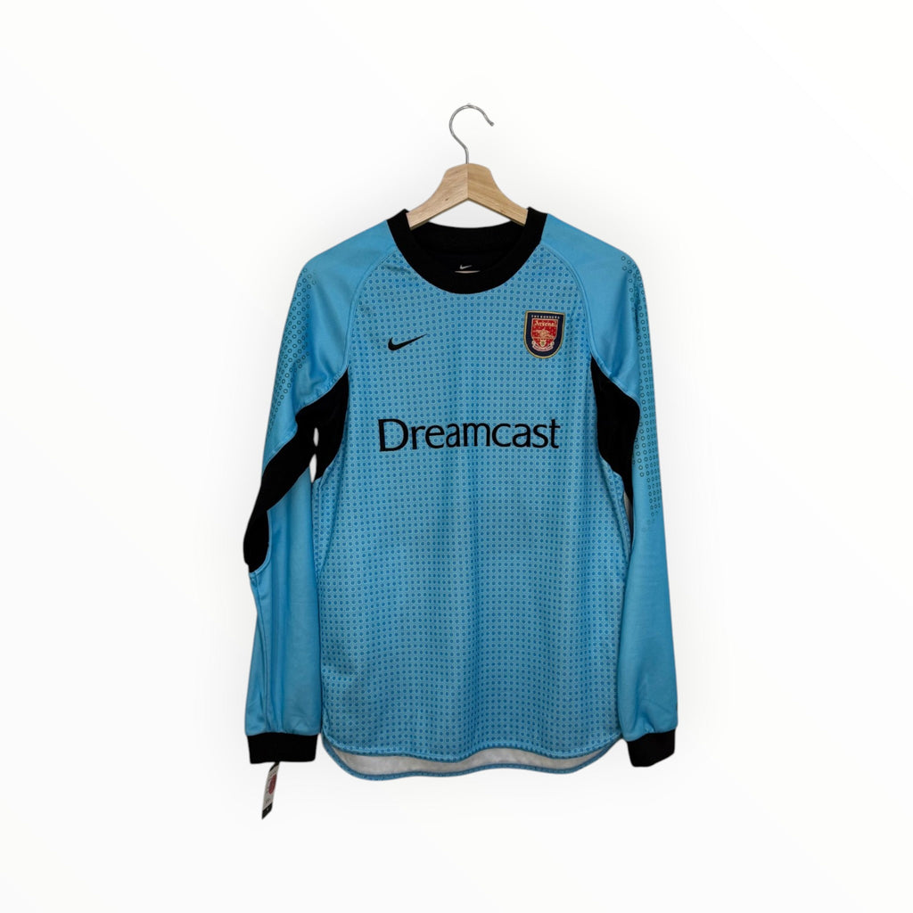arsenal nike dreamcast blue and black fooball shirt long sleeve
