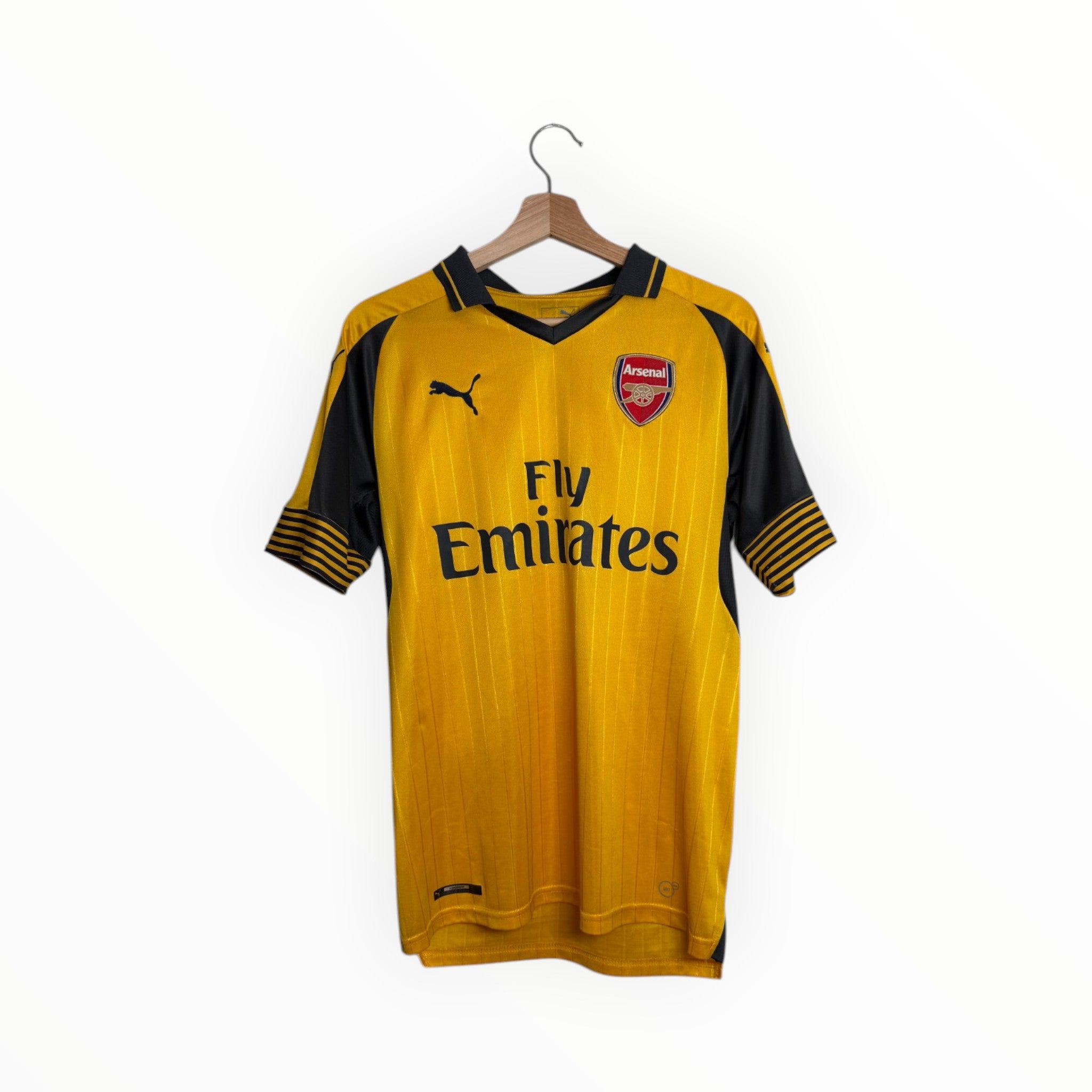 arsenal puma yellow football shirt fly emirates