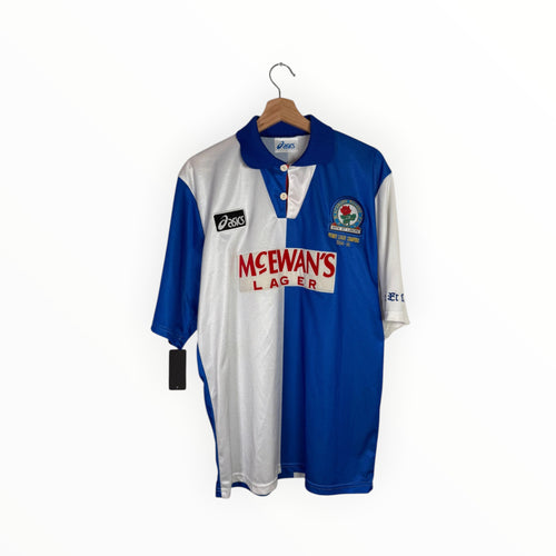asics football shirt blackburn vintage