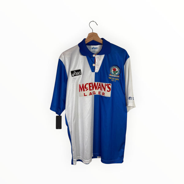 asics football shirt blackburn vintage