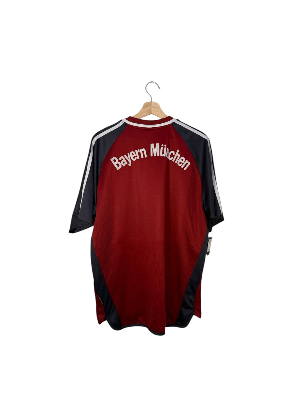 bayern munchen bordeau and grey football shirt