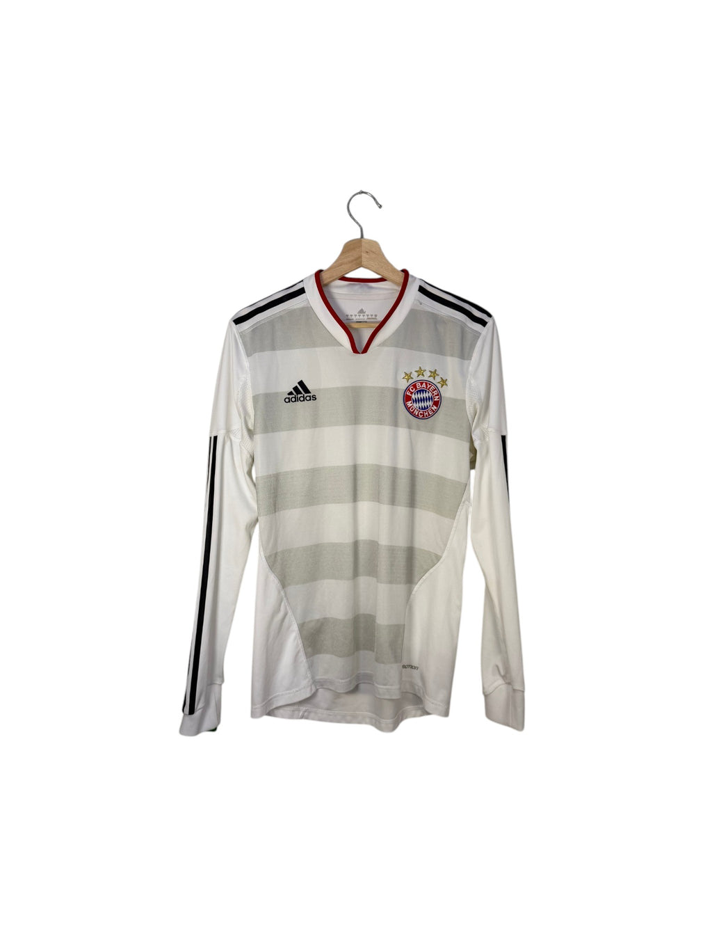 bayern munich white and grey stripes jersey