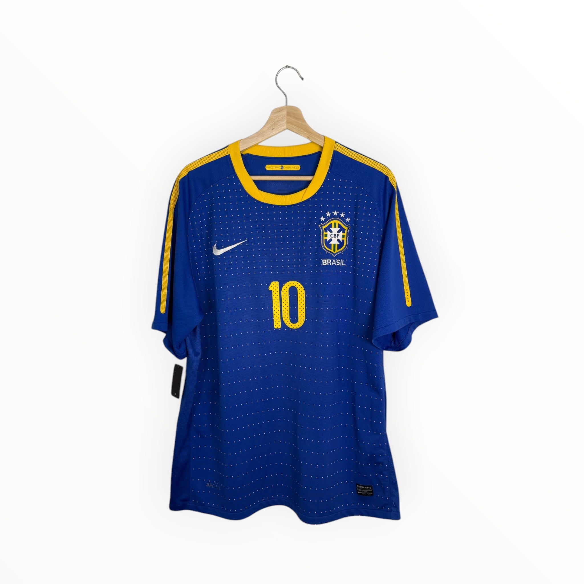 blue and yellow football shirt brazil nike