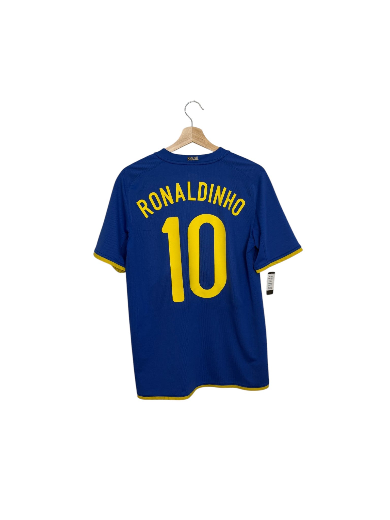 brazil football shirt ronaldinho blue and yellow