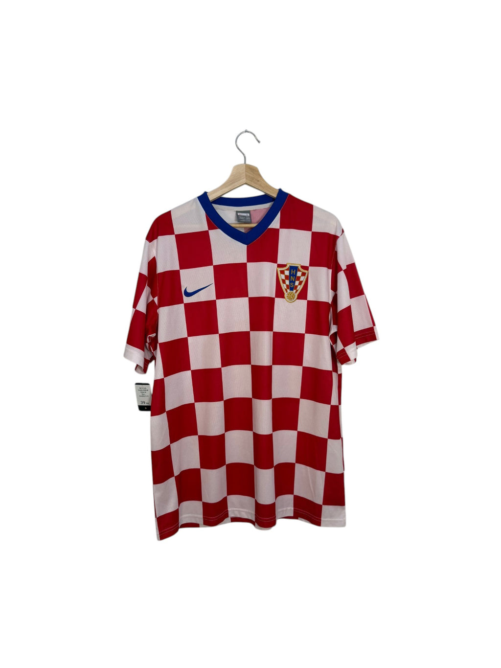 croatia red and white football shirt nike blue collar