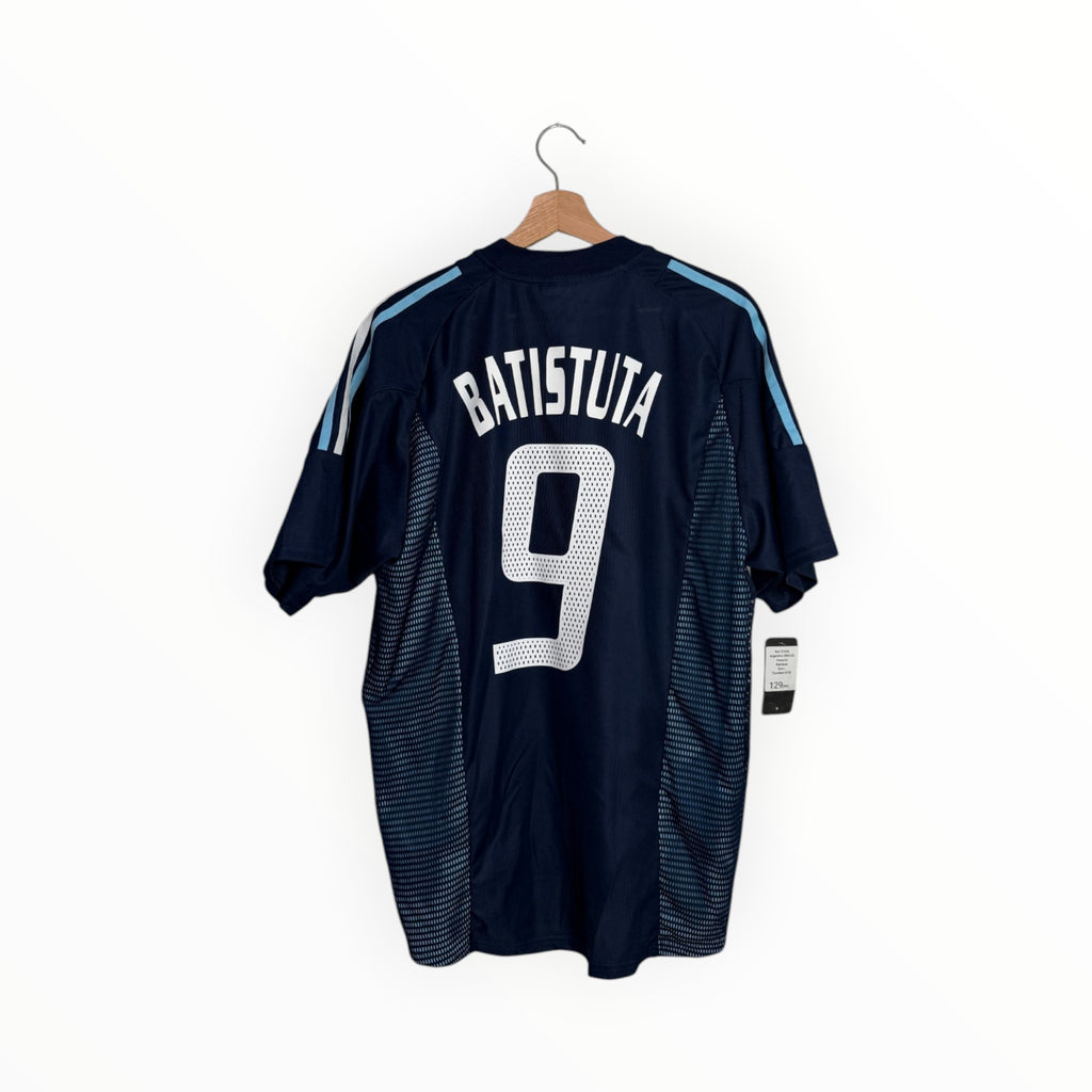 dark and light blue football shirt Batistua number 9
