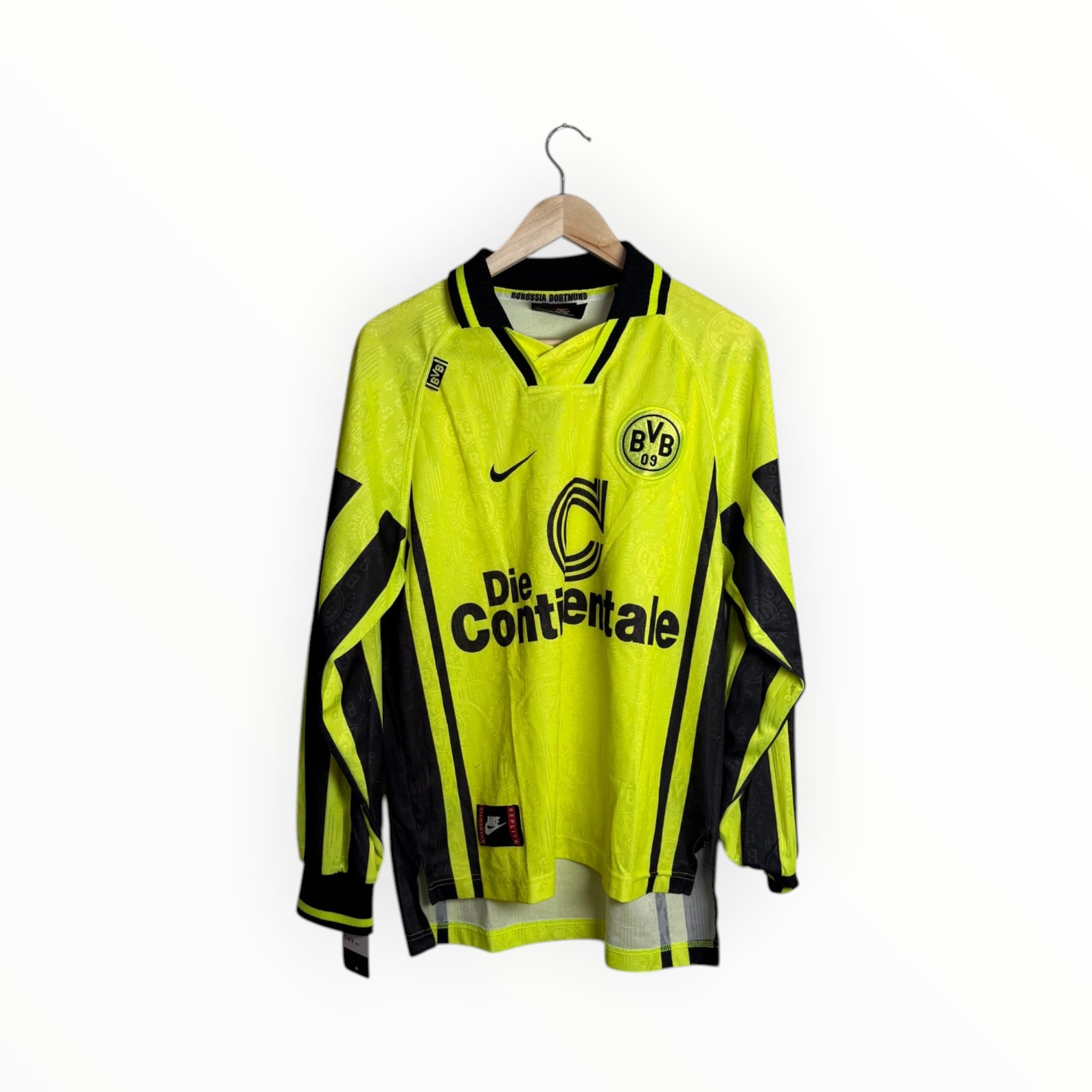 dortmund football shirt vintage nike yellow and black